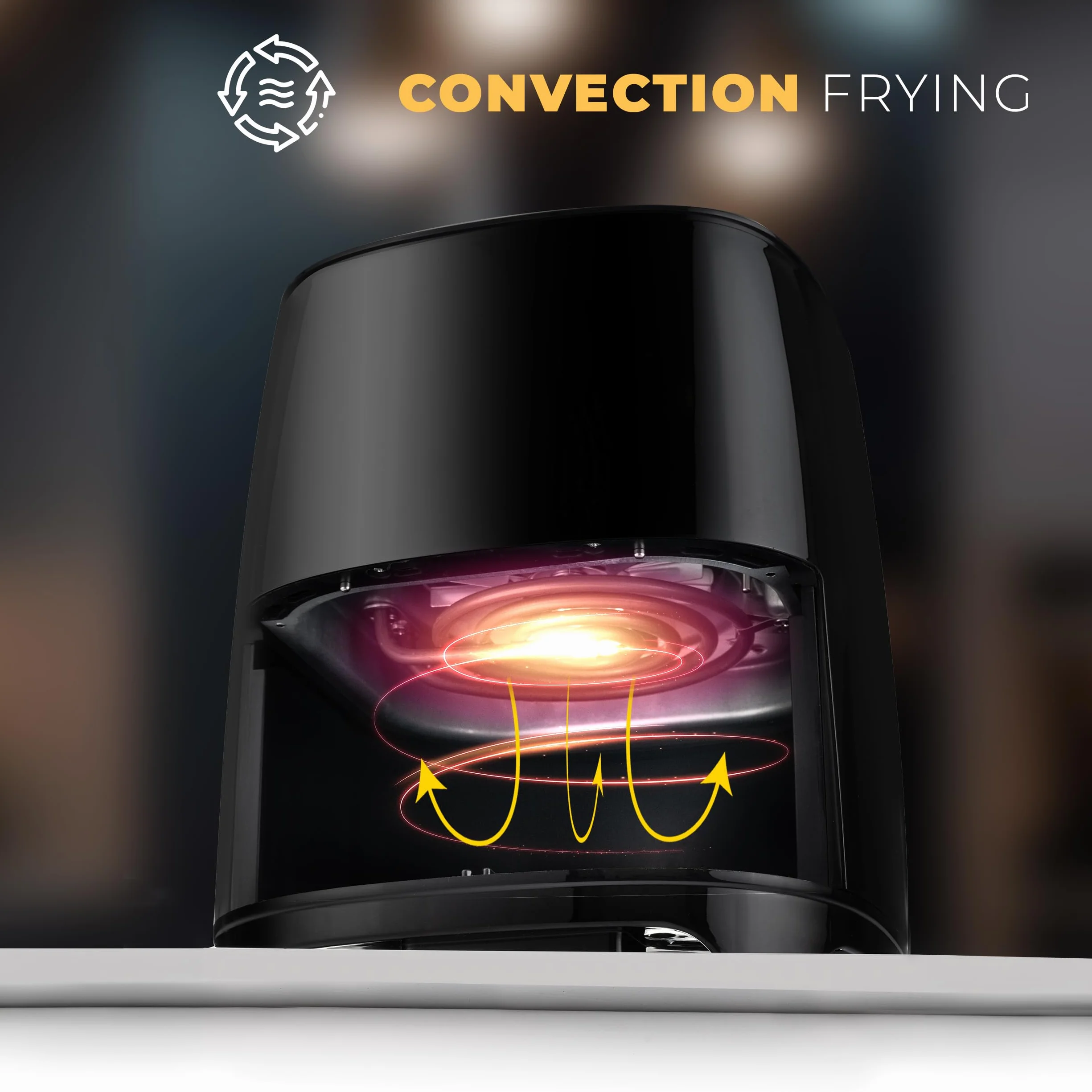 Lehmann LHODF-1435 frytkownica beztłuszczowa na gorące powietrze z 8 programami gotowania, Airfryer z powłoką zapobiegającą przywieraniu n LCD, frytkownica ze zdejmowanym zbiornikiem 3,5 l i regulacją