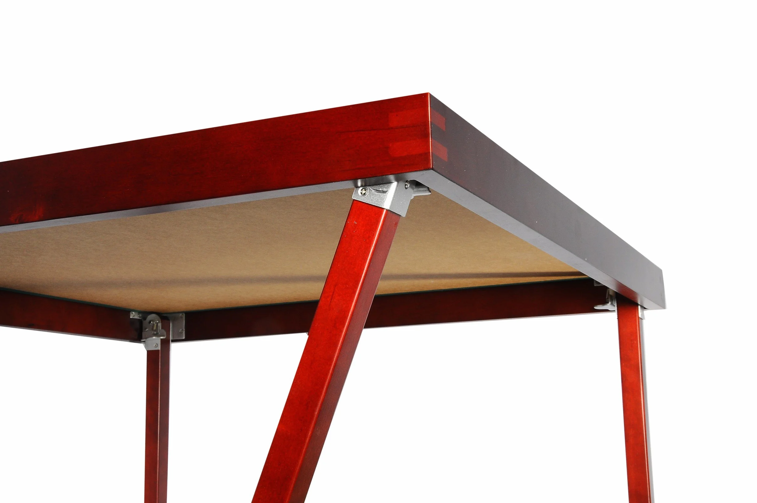 Engelhart - 390501- Stolik z mostu brzozowego - składany stół z tektury - zielona filcowa taca (89cm x 89cm)
