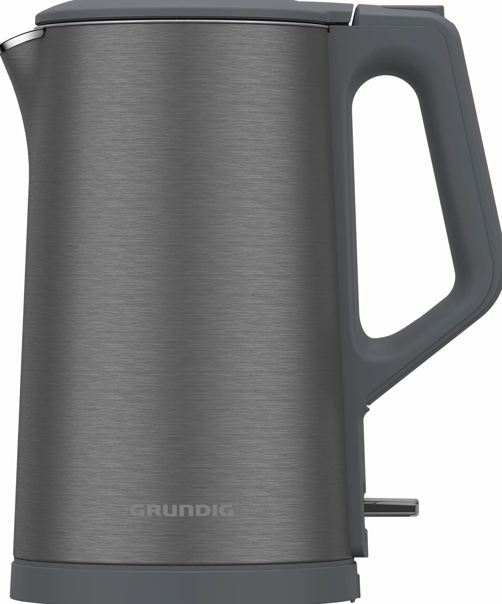 Grundig WK 7340 czajnik elektryczny, moc 2150 W, pojemność 1,5 l, zwijanie kabla, automatyczne wyłączanie, ukryty element grzejny ze stali nierdzewnej, Cool Touch z podwójną ścianką, Dark Inox