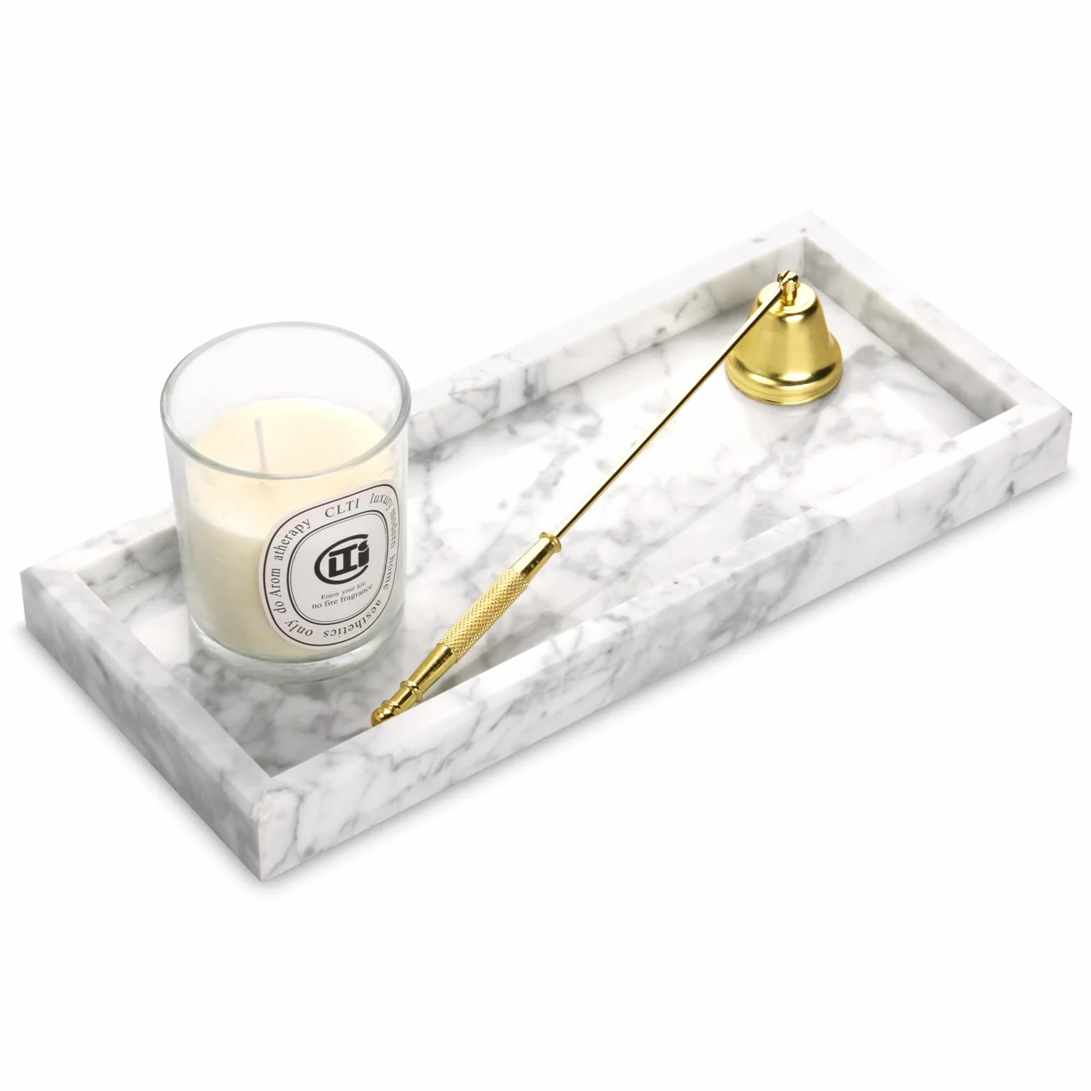 Taca marmurowa 30x13x3 cm kremowo-biała czarna ciemnozielona Carrara