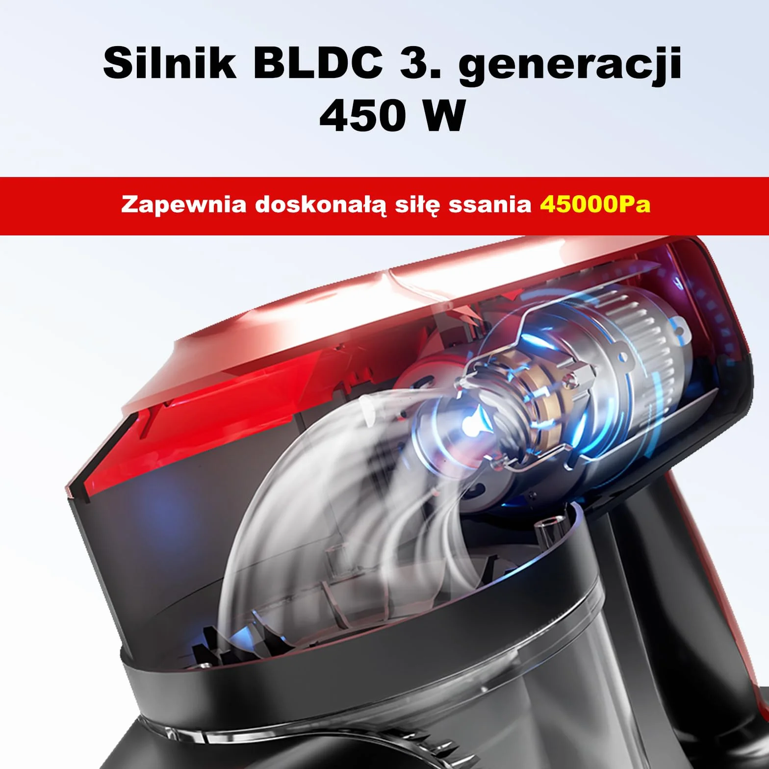Akitas V10A Bezprzewodowy Odkurzacz 450W BLDC, 45 kPa, 60 min Pracy, Lekki Pionowy i Ręczny z LED Power Brush, Anti-Tangle, do Dywanów, Twardych Podłóg i Sierści Zwierząt