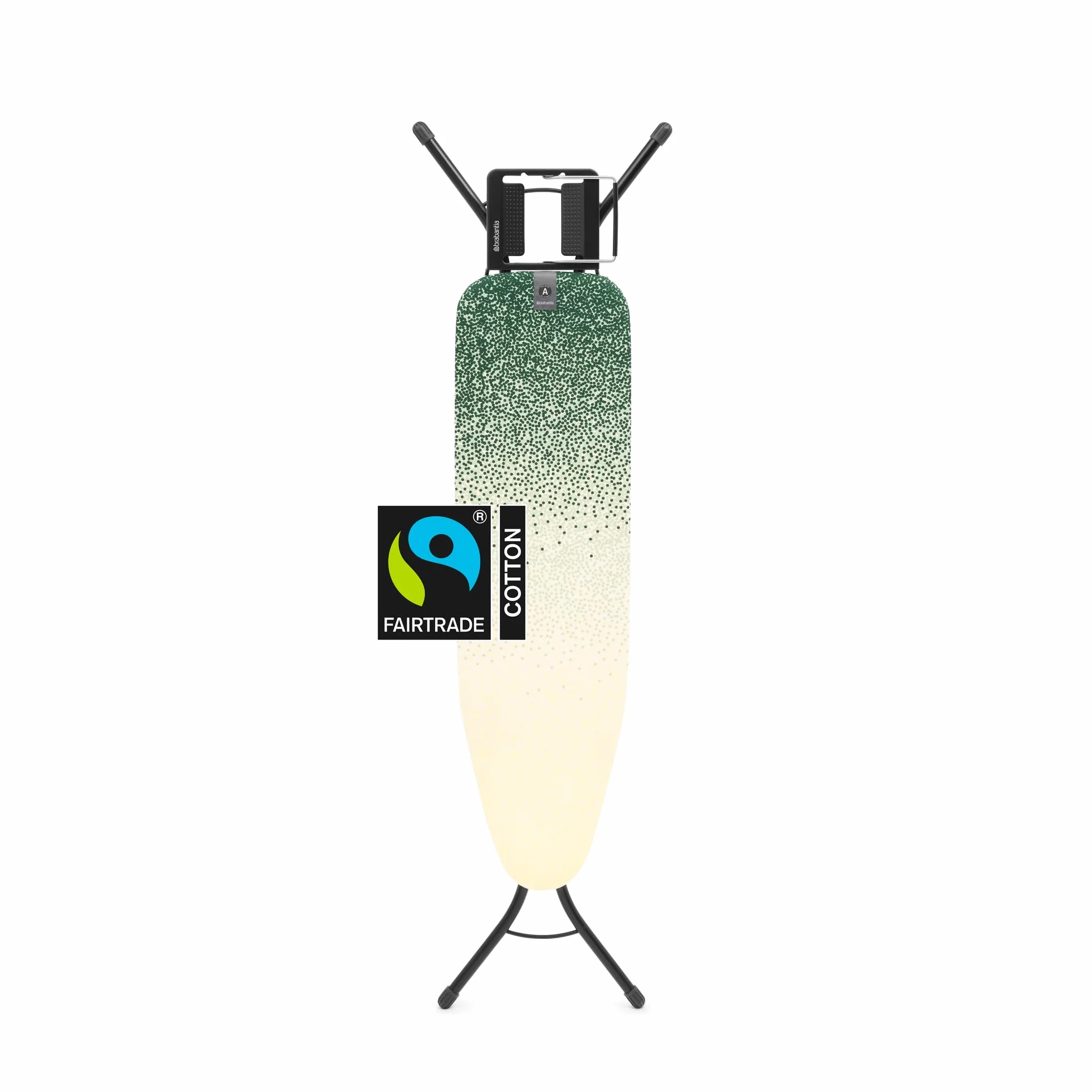 Brabantia - Ironing Board A - With Adjustable Iron Rest - Adjustable Height - Non-Slip Rubber Feet - 100% Fairtrade Cotton Cover with Foam Layer - Foldable - New Dawn - Size A (110x30 cm)