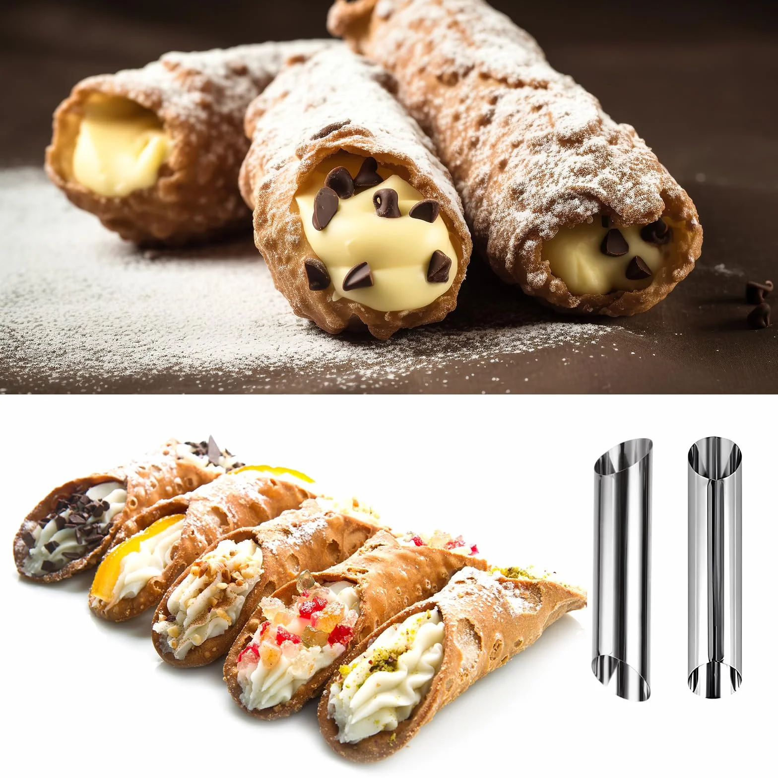 Cannoli formy do pieczenia ze stali nierdzewnej, 18 sztuk, foremki do pieczenia ciastek, rogalików, do pieczenia