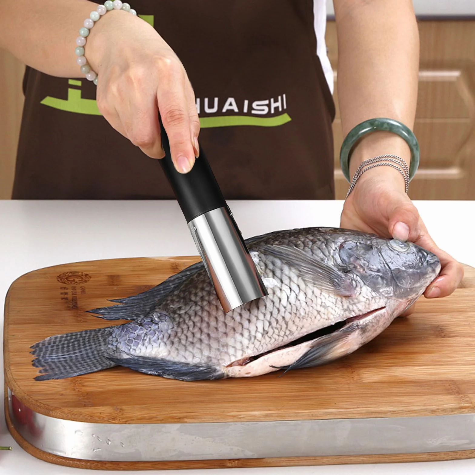 Elektryczna łuszczarka do ryb ze stali nierdzewnej USB skrobak narzędzie do owoców morza