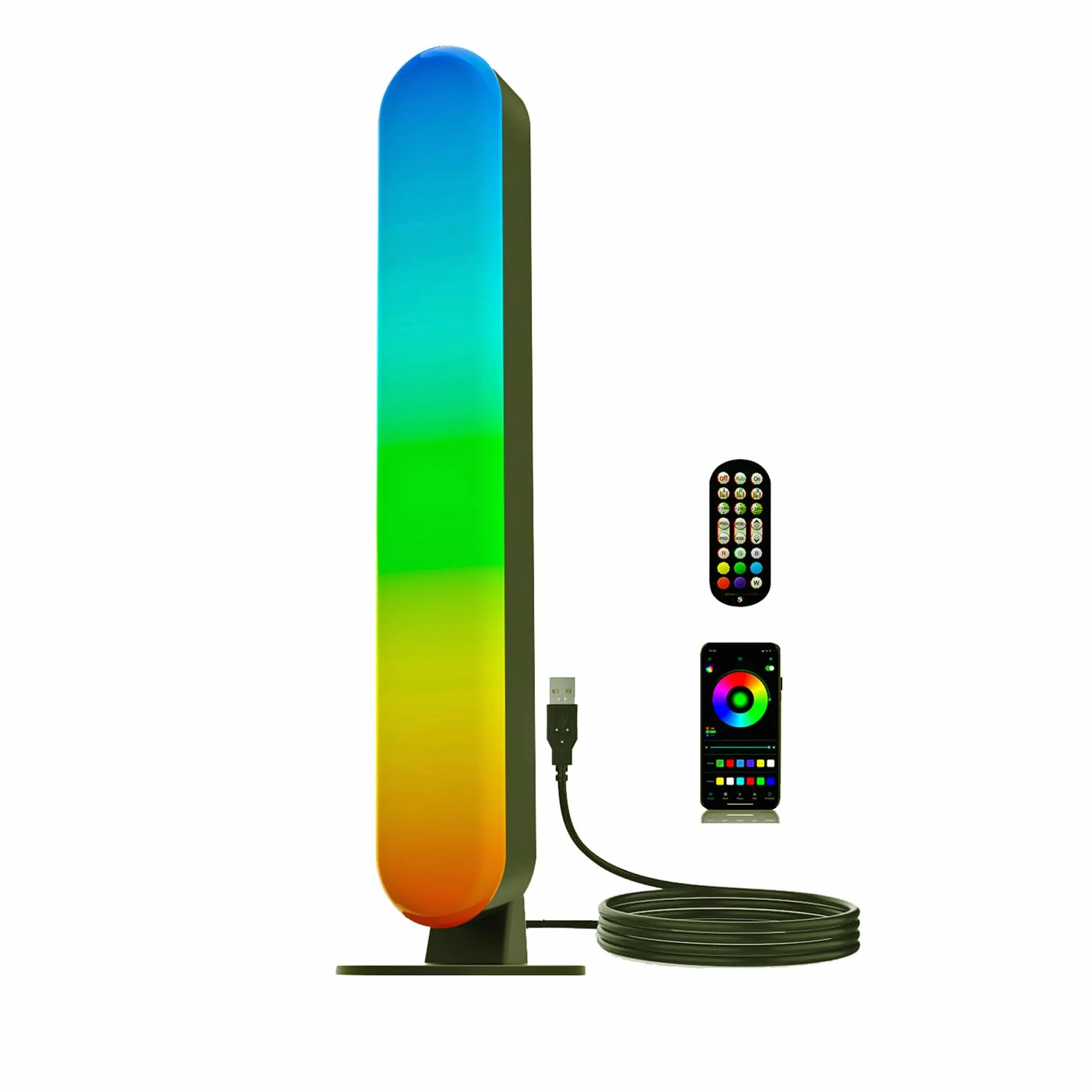 ThreeH Listwa świetlna RGB LED lampa stołowa do gier podświetlenie telewizora oświetlenie otoczenia zasilanie USB z aplikacją i pilotem zdalnego sterowania kolory synchronizacja muzyki