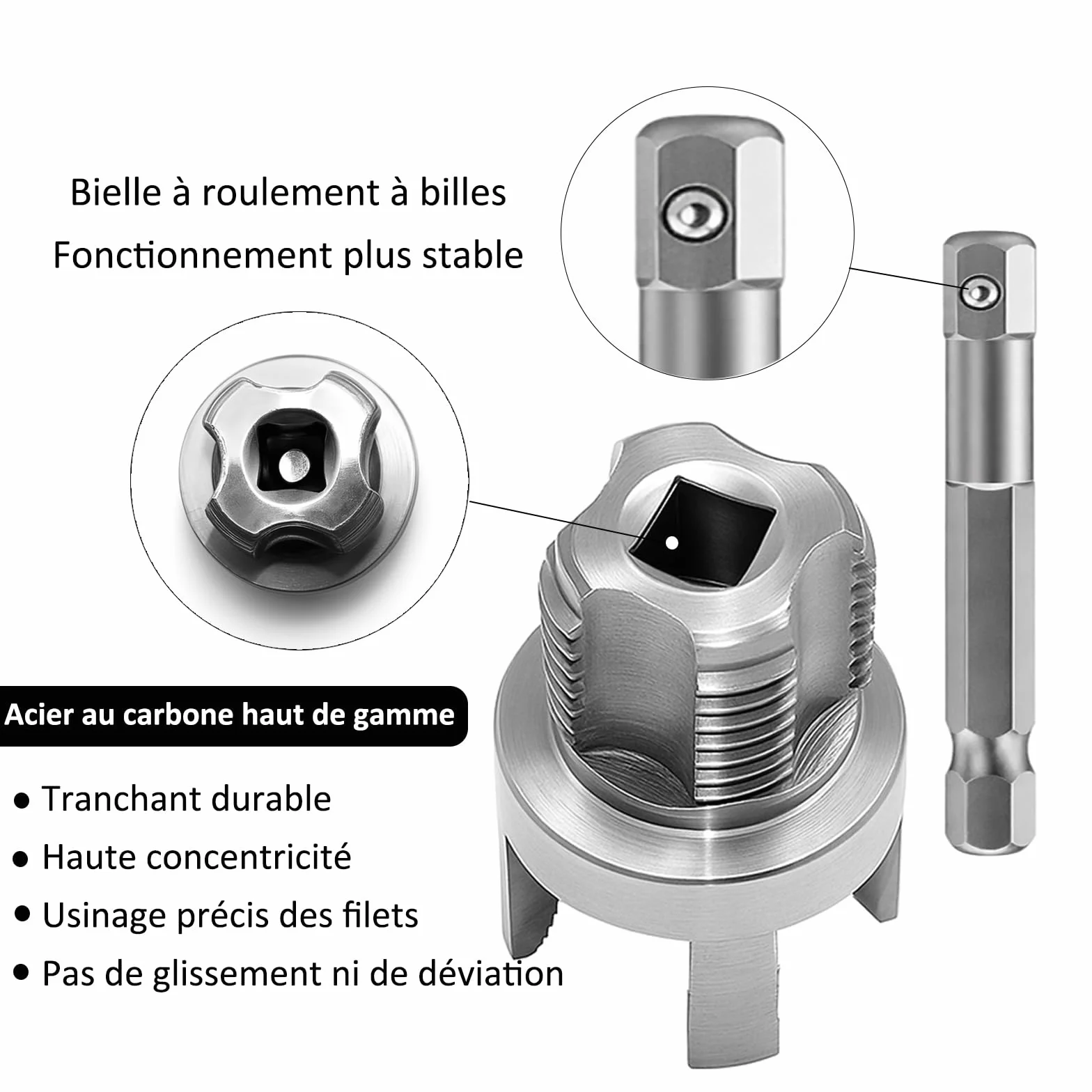 3-częściowy zestaw gwintowników PCW 1/2", 3/4" i 1" NPT, zintegrowane narzędzie do gwintów wewnętrznych i zewnętrznych, kompatybilny z wiertarkami gwintownik rurowy z podwójną funkcją