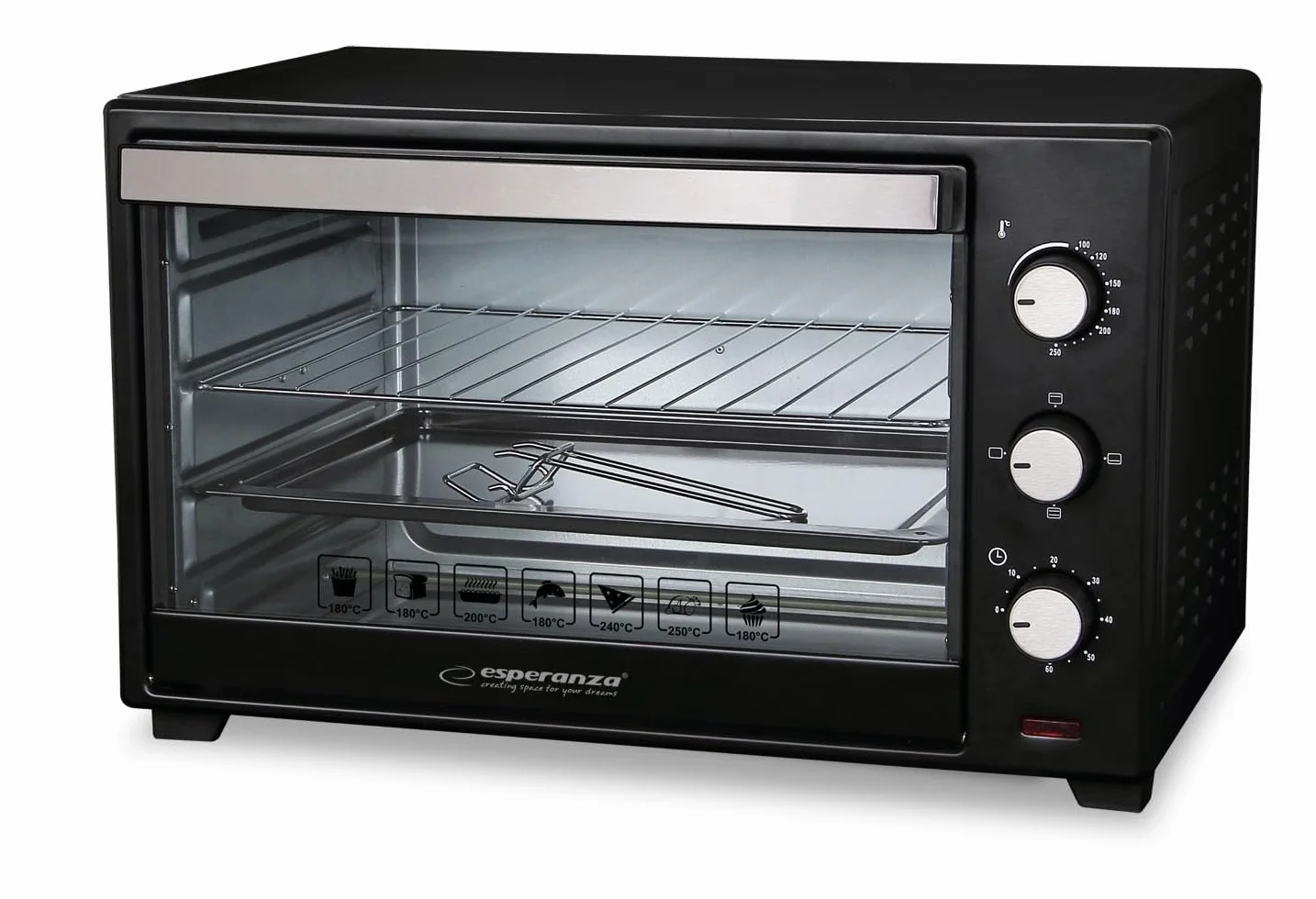 Esperanza EKO008 mini piekarnik, 20 l, 1600 W, czarny