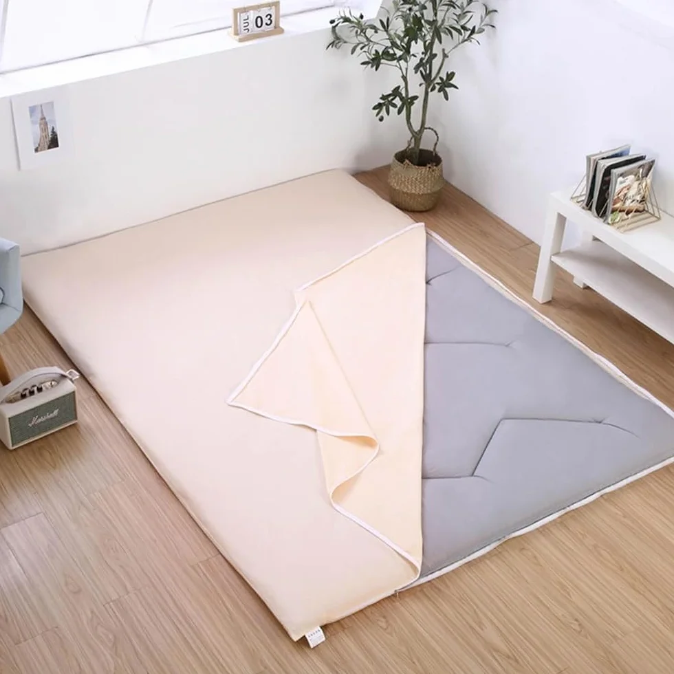 Retro japoński pokrowiec na materac podłogowy, pokrowce na futon z zamkiem błyskawicznym, 100% bawełna miękki pokrowiec na materac tatami, przyjazny dla skóry i można prać w pralce (Rozmiar