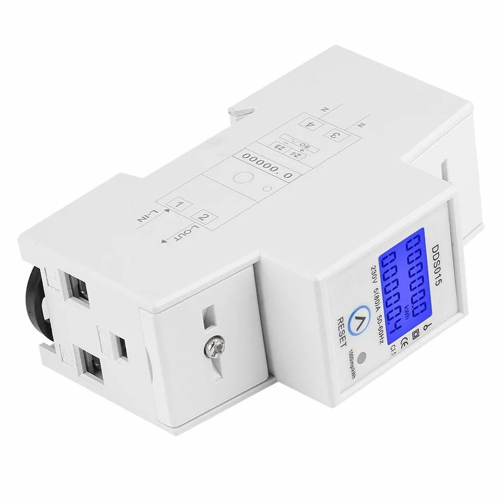 Jednofazowy licznik energii DDS015 Licznik na szynę DIN 230V 50HZ 5-80A