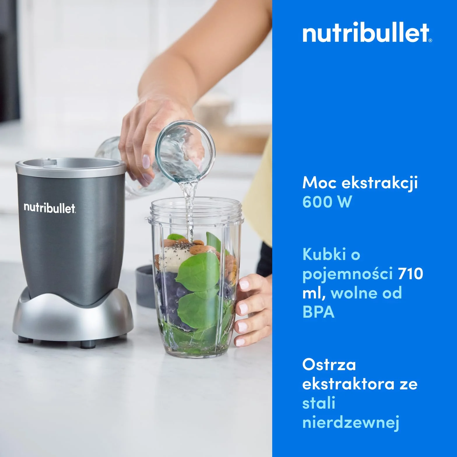 Original 600 Blender Kielichowy, Szary, 700 ml