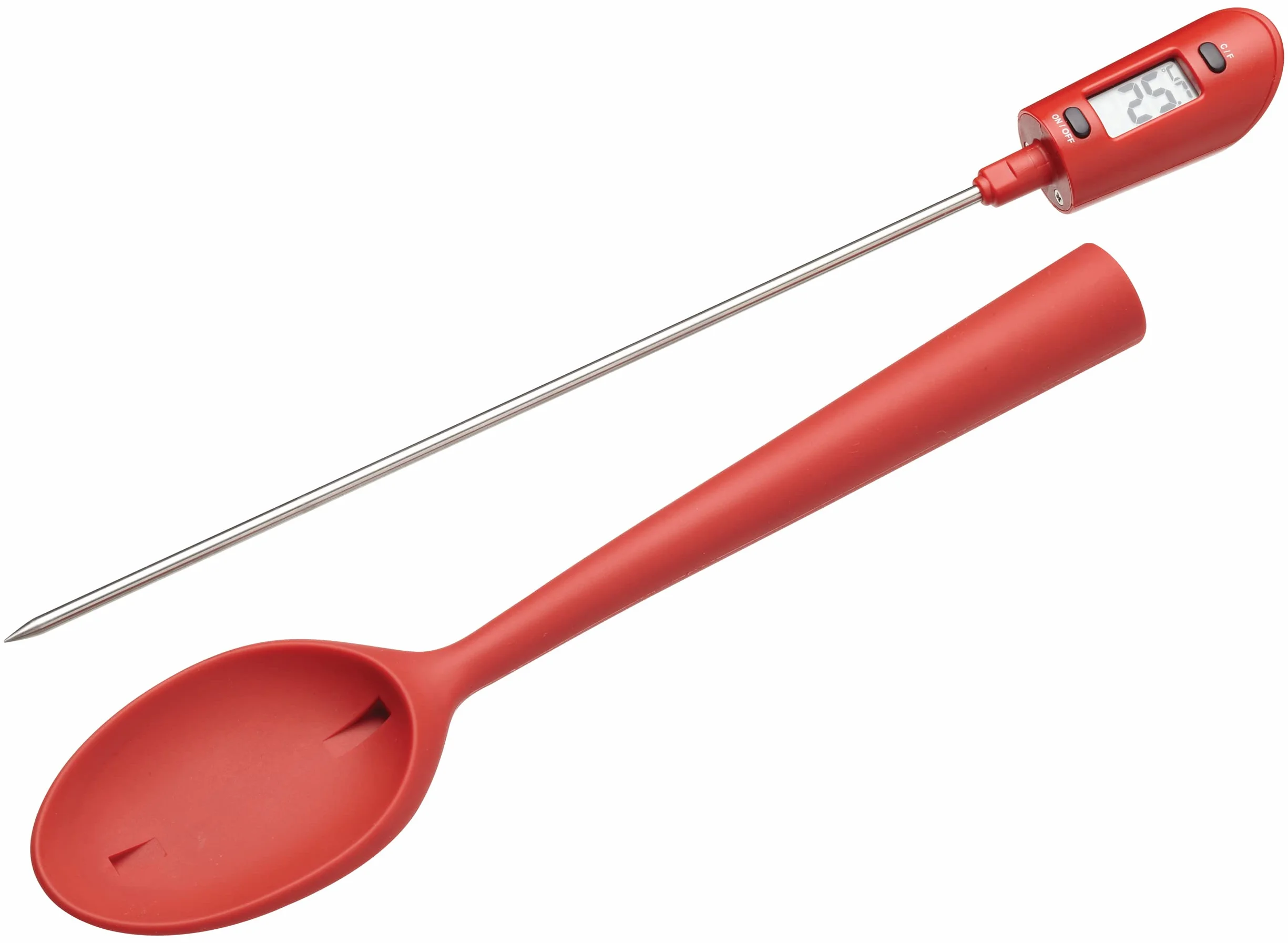 KitchenCraft Termometr do Dżemu/Cukru z Łyżką Home Made, 32 cm - Kolor Czerwony