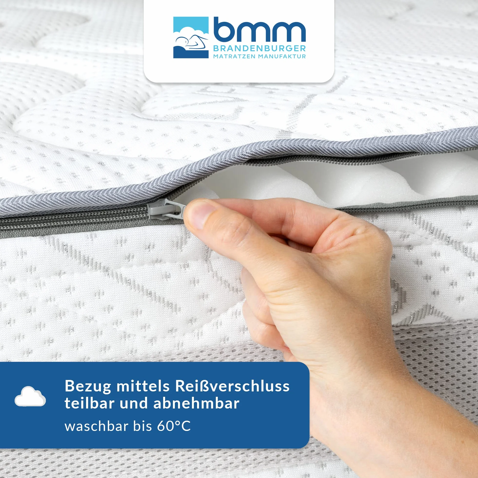 BMM Materac 160 x 200 cm, komfortowy, 23 H3, twardy materac z zimnej pianki, certyfikat Öko-Tex, ergonomiczny, 7-strefowy materac, wysokość 23 cm, komfort 23 / materac wyprodukowany w Niemczech