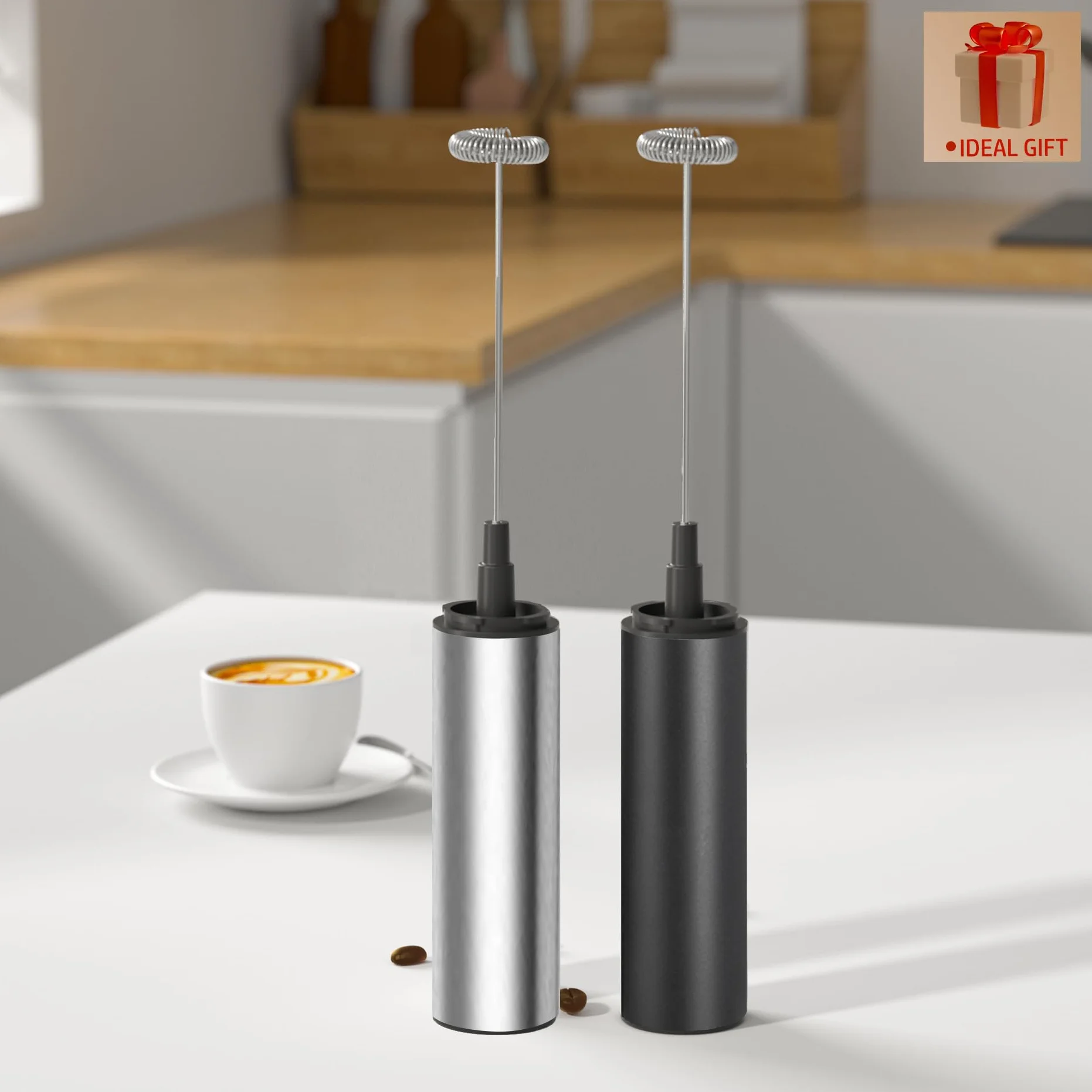 Ręczny spieniacz do mleka z akumulatorem, ręczny spieniacz do kawy o dużej mocy z urządzeniem do spieniania mleka przez USB do kawy latte, cappuccino, mokka, macchiato, frappe