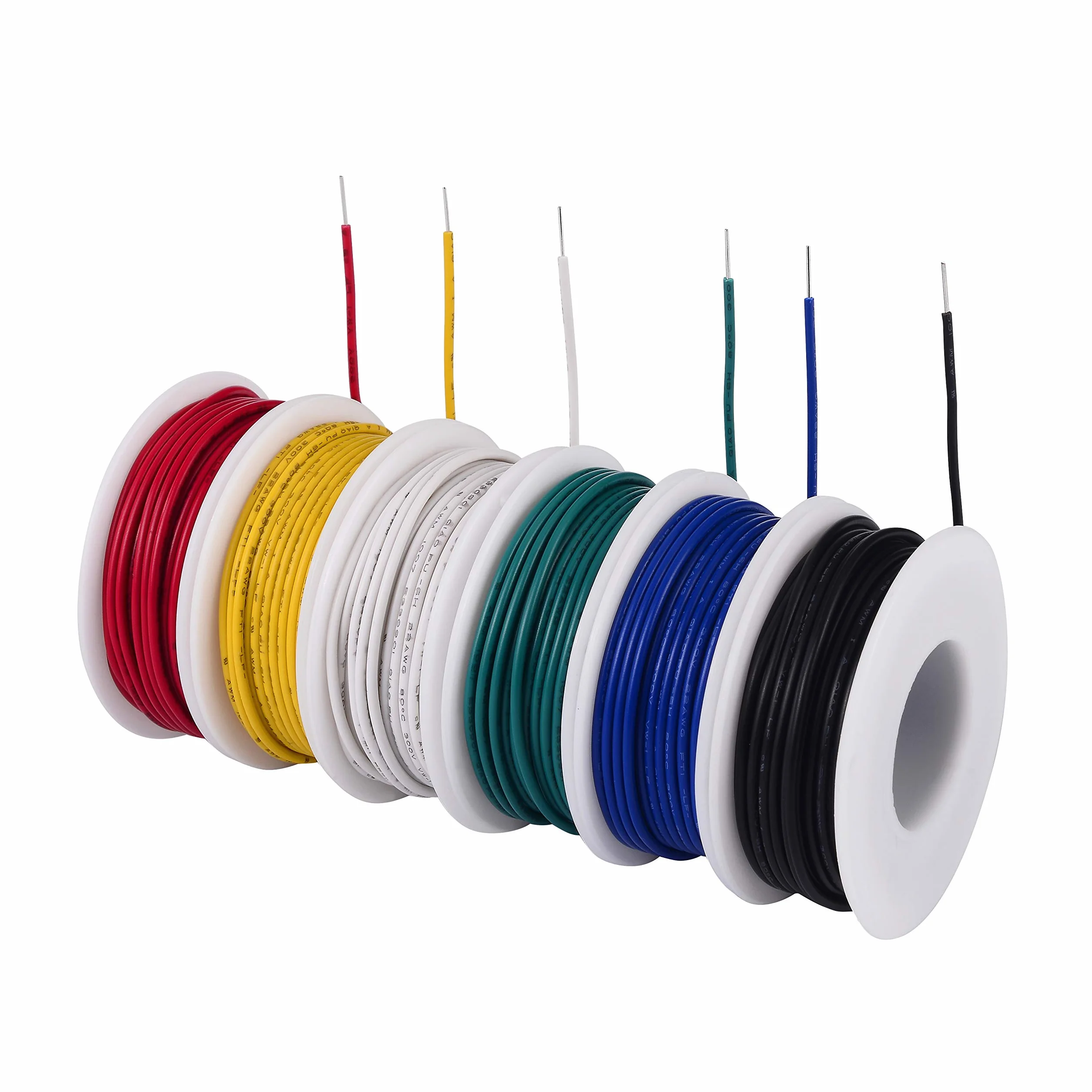 TUOFENG 20 awg drut stały Core Hookup Fili-6 różnych kolorów zworka drucianego 26,3 ft lub 8 m każdy, 20 mierników ocynowanego drutu miedzianego PCW (OD: 1,7 mm) hak nad drutem zestaw