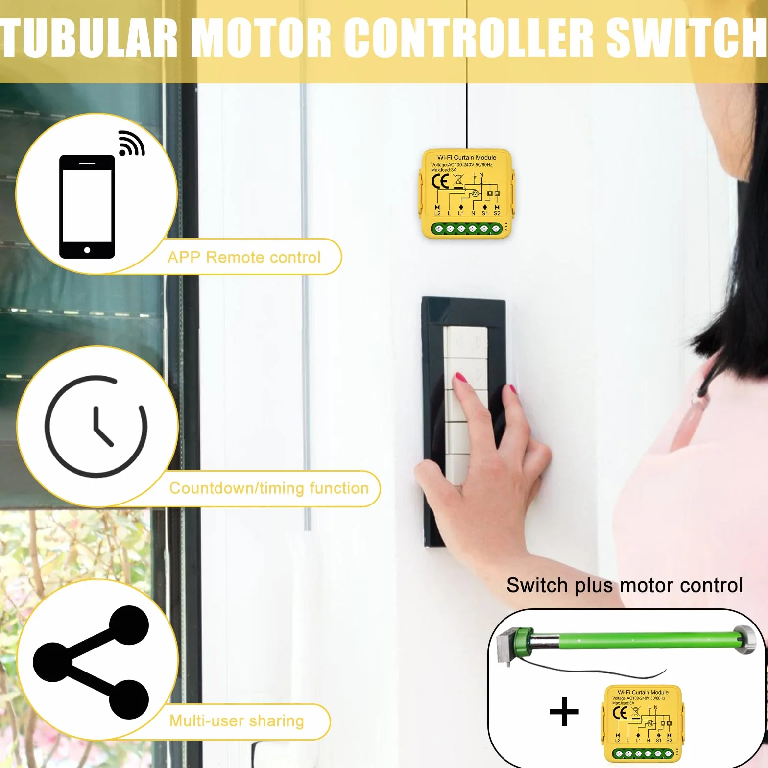 4 moduły przełącznika rolet WiFi, Tuya WiFi, moduł 2,4 GHz Alexa Smart sterowanie roletą, sterowanie aplikacją, zegar sterujący do silnika rolety, działa z Alexa/Google Home