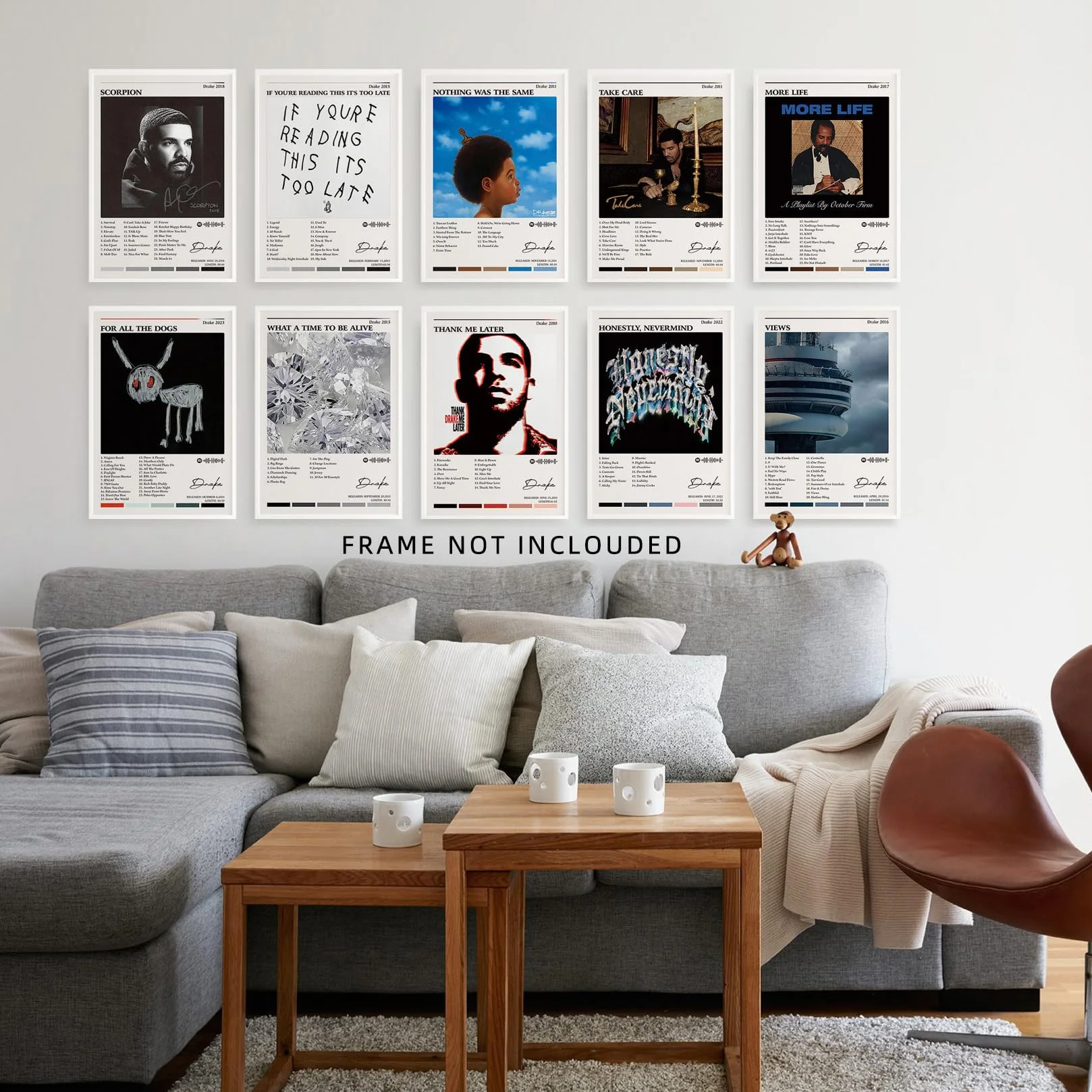 Plakat Drake (15 szt. 40x30 cm) Okładki albumów, plakaty papierowe, nieoprawione, plakaty muzyczne, zestaw do kolażu na ścianę do dekoracji pokoju