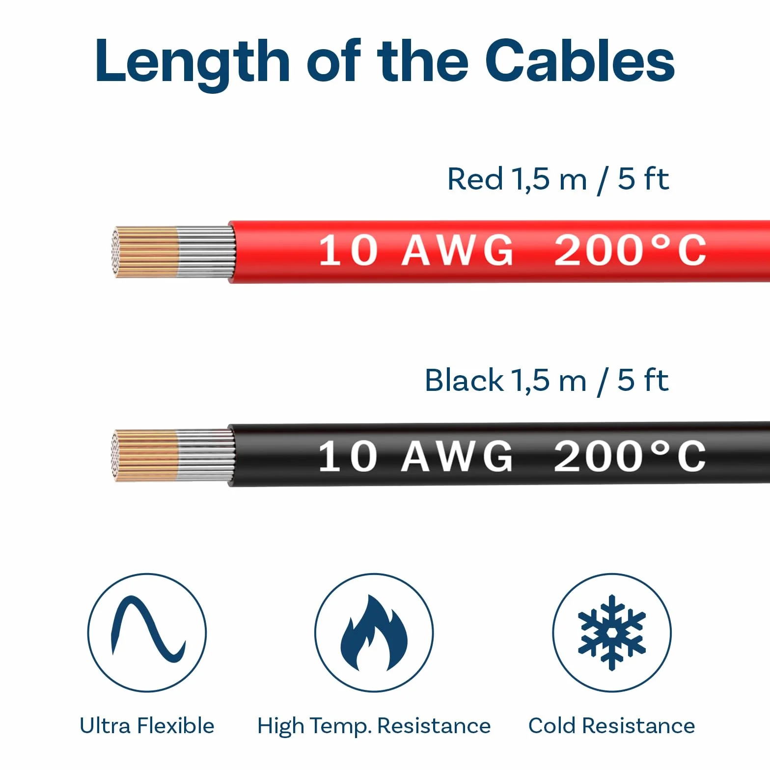 MMOBIEL 10 AWG silikonowy kabel elektroniczny – 10 G (5,26 mm²), ocynkowany kabel miedziany – 2 oddzielne kable czerwone i czarne, każdy 1,5 m / 5 ft do RC, dronów, drukarek 3D, baterii, kabli