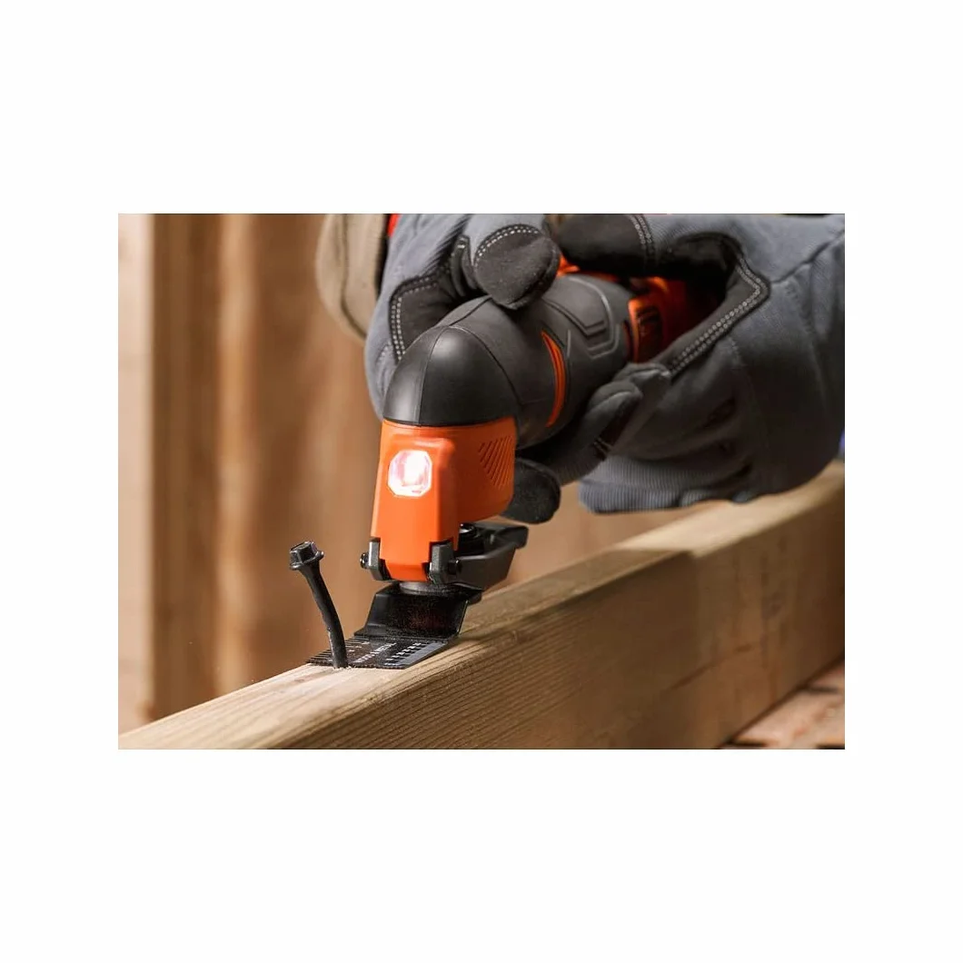 Black+Decker Bezprzewodowe narzędzie wielofunkcyjne oscylacyjne 18 V - piłowanie, szlifowanie, skrobanie i szlifowanie - w zestawie z akumulatorem 2 Ah, ładowarką i 20 akcesoriami w pudełku