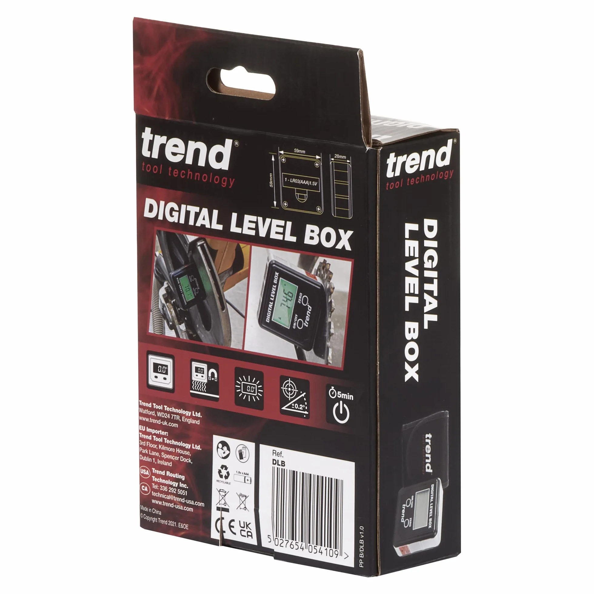 Trend Digital Level Box - magnetyczny celownik kątowy, podstawa magnetyczna do obsługi bez użycia rąk, DLB
