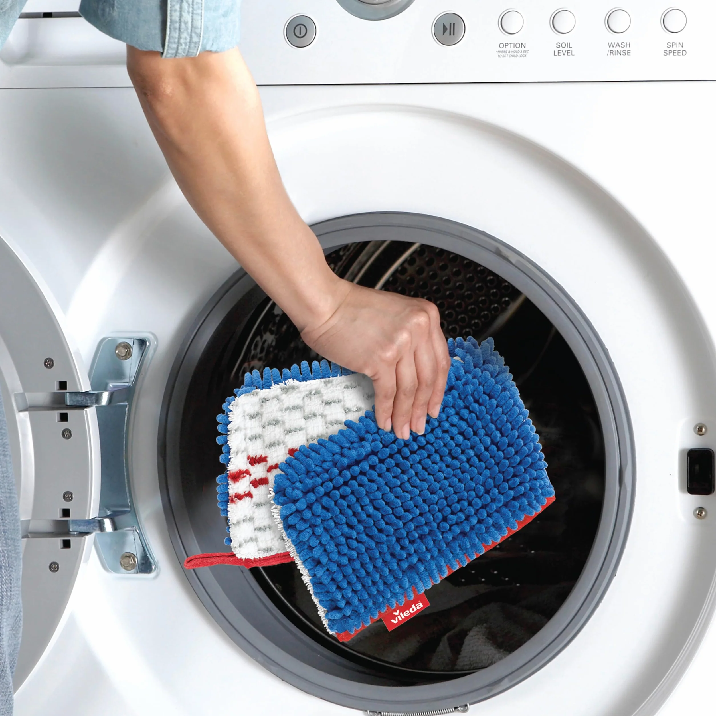 Vileda Pet Pro Uniwersalna mikrofibra | Płaski Mop | Trzy razy więcej usuwania sierści zwierząt domowych | Łatwe wkładanie | 100% mikrofibra | Zastosowanie na sucho na wielu powierzchniach | Można