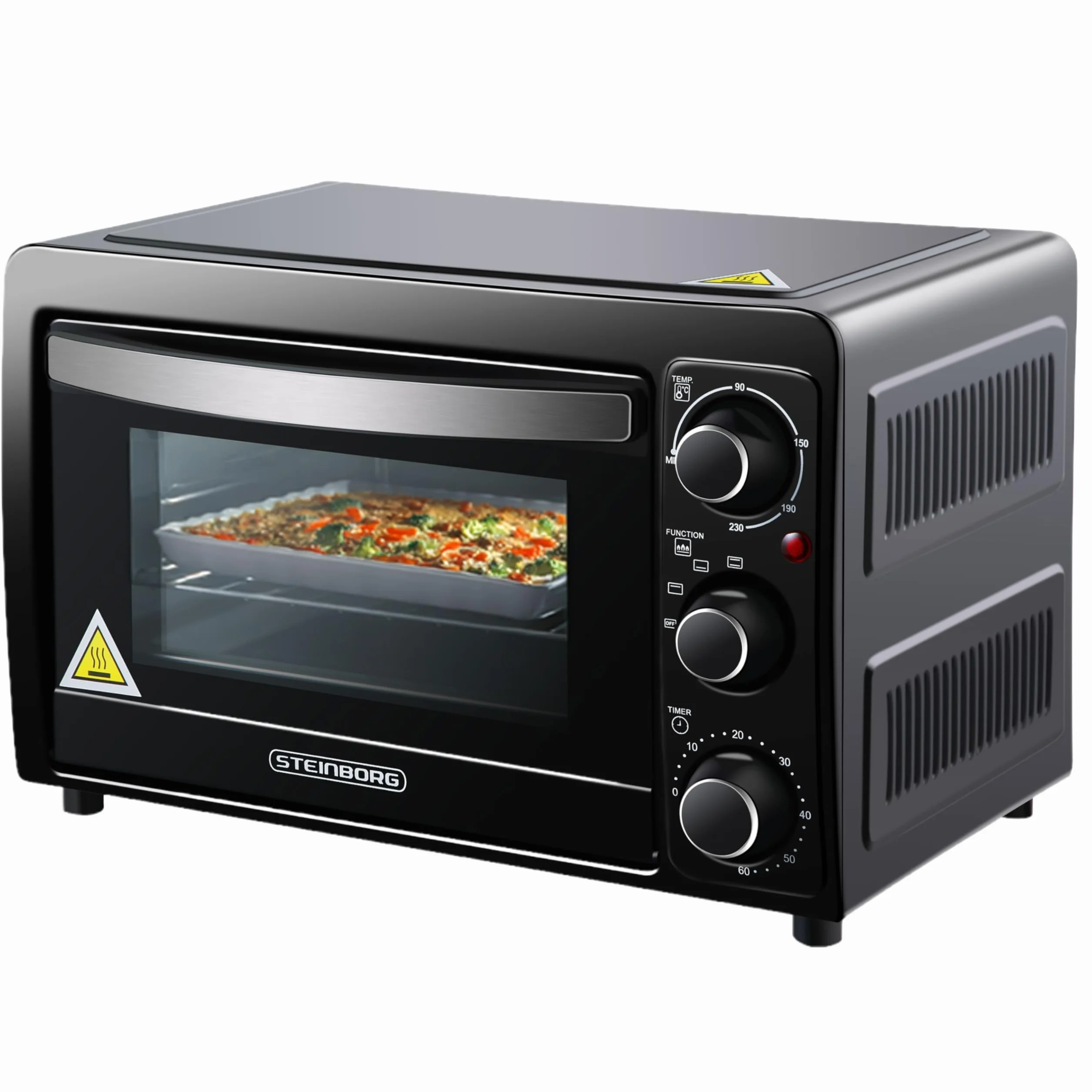 Mini piekarnik 15 l | piec do pizzy | mini piekarnik | minutnik 60 min | 100°-230°C | 1200 W | piekarnik | blacha na okruchy | mini piekarnik | piec kempingowy | mały piekarnik | energooszczędny