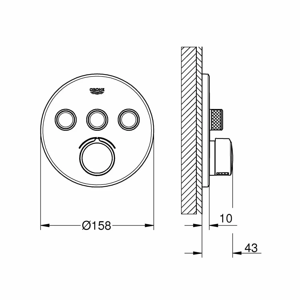 GROHE SmartControl Bateria podtynkowa do obsługi trzech wyjść wody