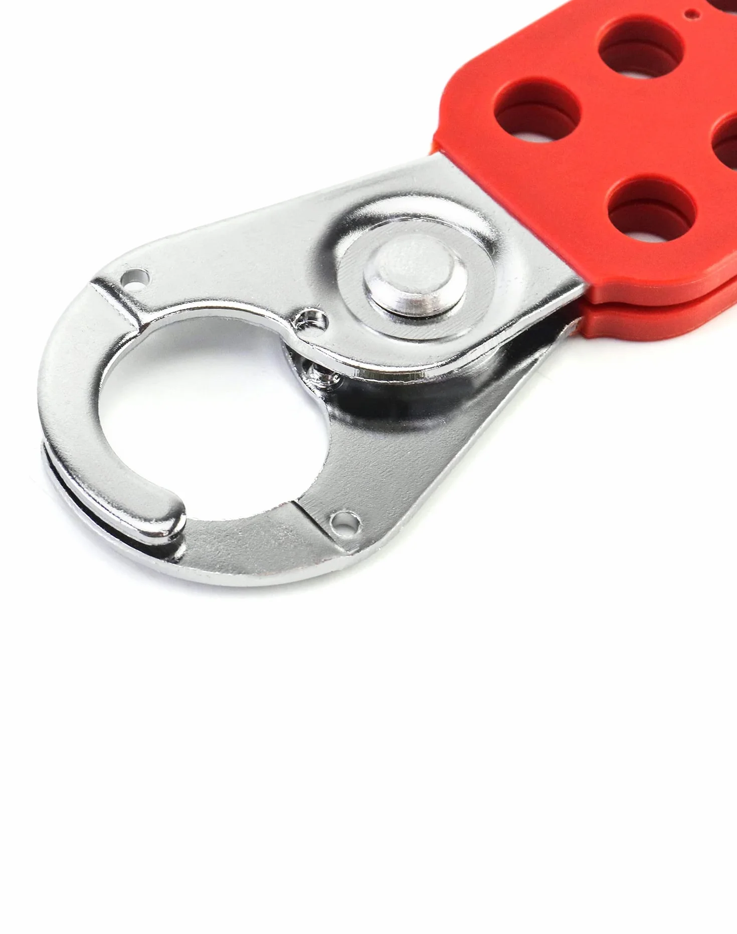 QWORK® Lock Out Tag Out Hasp, 6 Pack Tamper-Proof Stainless Steel Padlock Hasp with Extended Jaw, Red