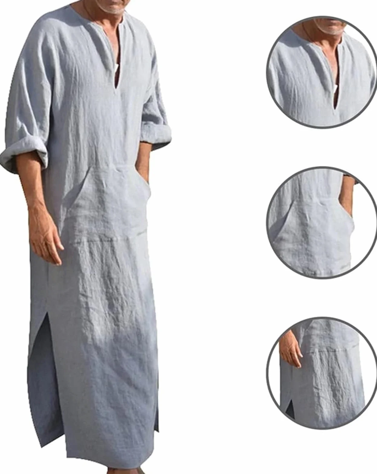 Szlafrok Spa Szlafroki Męskie Oddychająca Cienka Piżama W Stylu Arabskim Piżamy Domowe Bathrobe