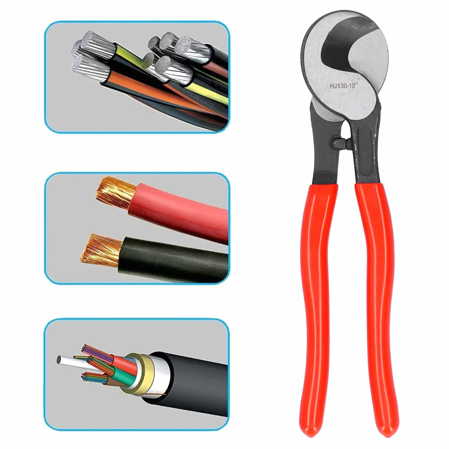 Obcinak do Kabli HJ130, Przecinak do Kabli o średnicy 70 Mm², Ręczny ściągacz do Cięcia Drutu, Zwykłe Szczypce do Izolacji z Aluminium i Miedzi Narzędzia Ręczne
