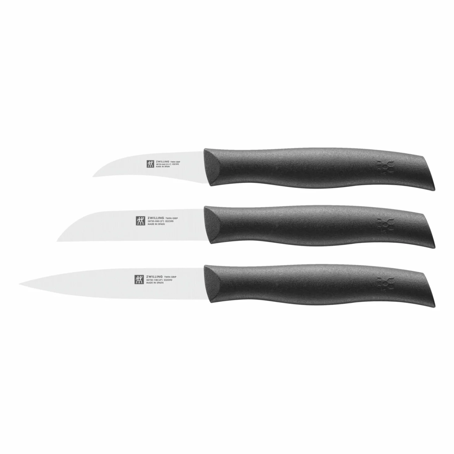 Zwilling 38737000 Twin Grip 3-częściowy zestaw noży, ostrze Friodur, uchwyt: tworzywo sztuczne, czarny, 350 x 105 x 15 mm, 1 opakowanie