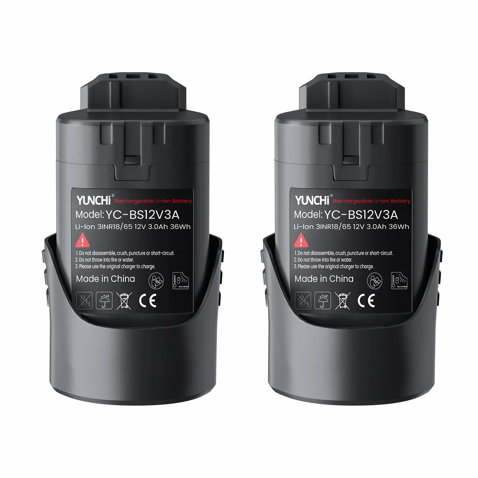 YUNCHI Akumulator zastępczy 3,0 Ah do akumulatora Bosch 12 V, kompatybilny z systemem Bosch Professional 12 V, 2 sztuki