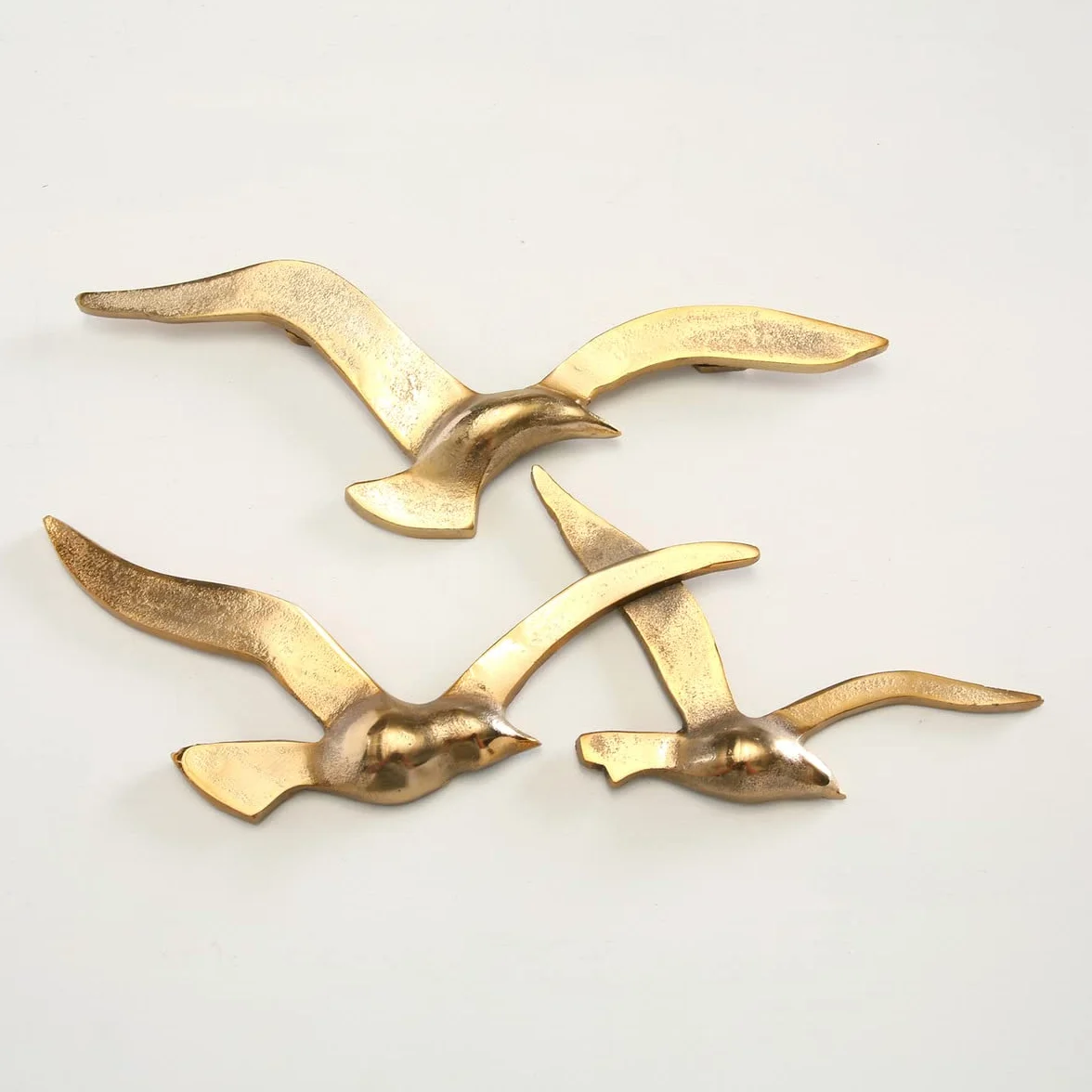 Boltze Birdy 1011623 metalowa dekoracja ścienna w stylu morskim do korytarza, salonu, jadalni, złota