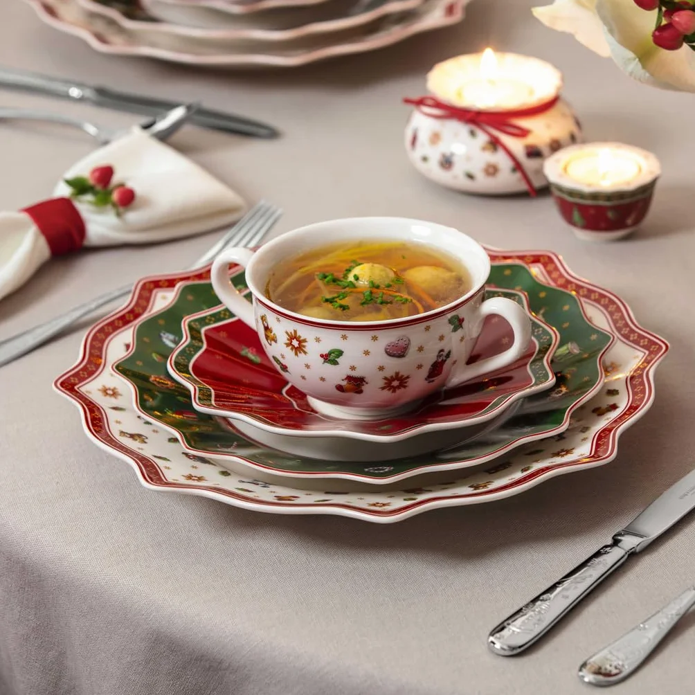 Villeroy & Boch - Toy's Delight bulionówka 250 ml kolorowa, można używać w kuchence mikrofalowej, świąteczne naczynie do serwowania, filiżanka do zupy, bulionówka z uchwytem, porcelana Premium