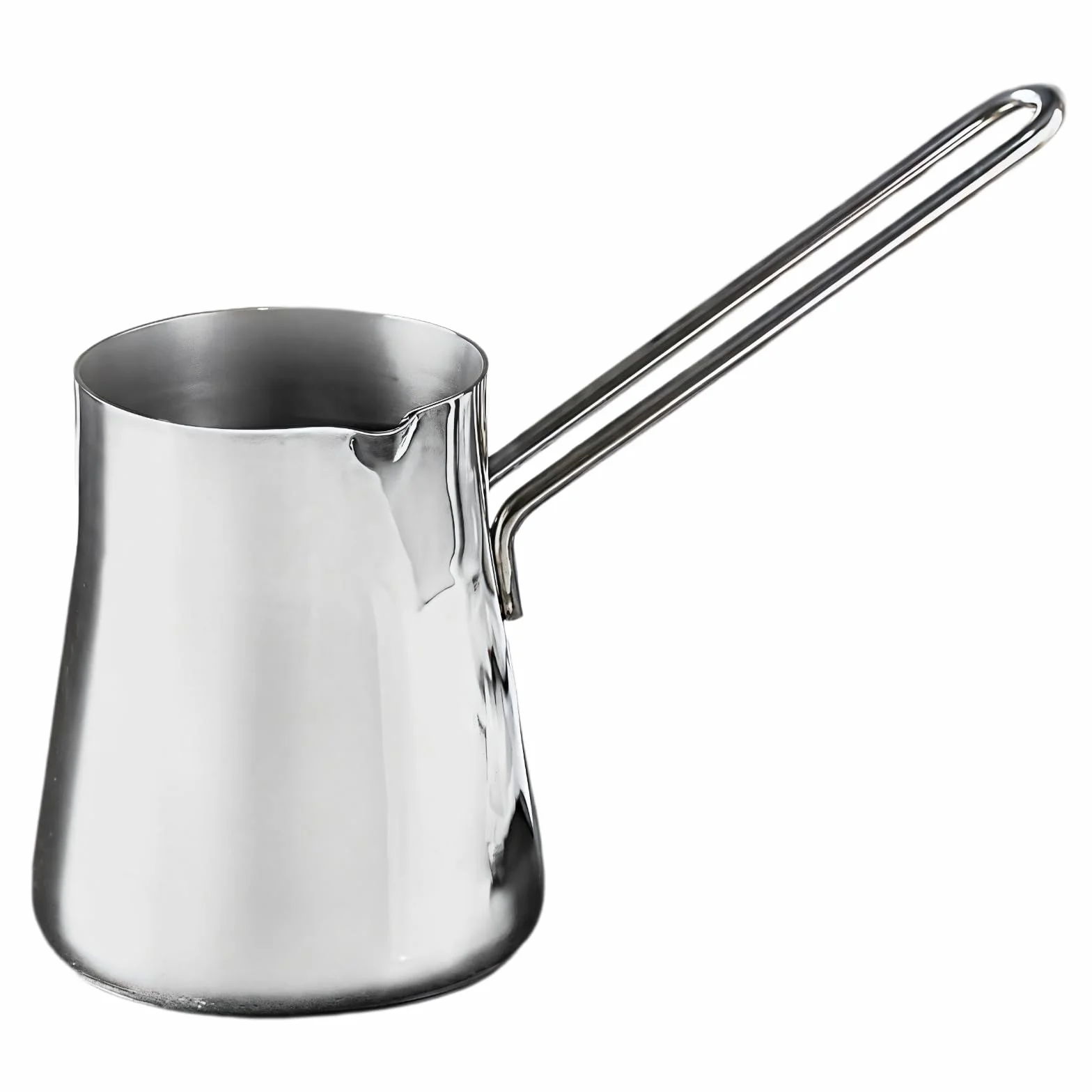 Turecki dzbanek do kawy ze stali nierdzewnej 450 ml, zaparzacz do herbaty, grecki i arabski podgrzewacz do kawy, długi uchwyt do łatwego nalewania, do kuchenek gazowych i elektrycznych