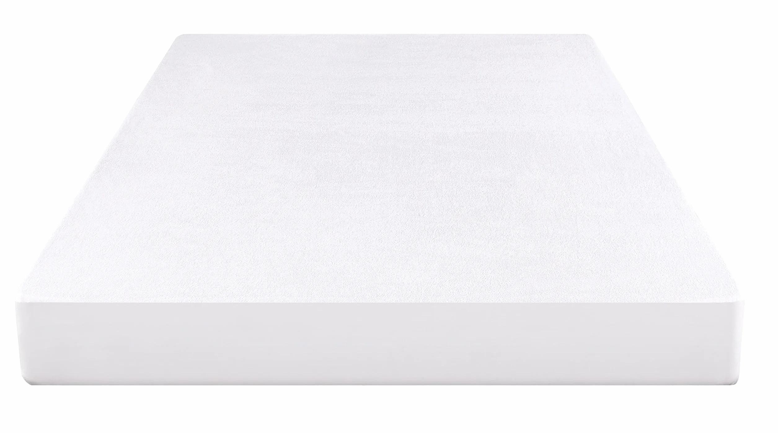 Wodoodporny ochraniacz na materac pojedynczy z bawełny 90 x 190/200 cm, ochrona materaca z miękkiej bawełny gąbczastej z narożnikami, antyalergiczny, przeciw roztoczom i antybakteryjny, biały