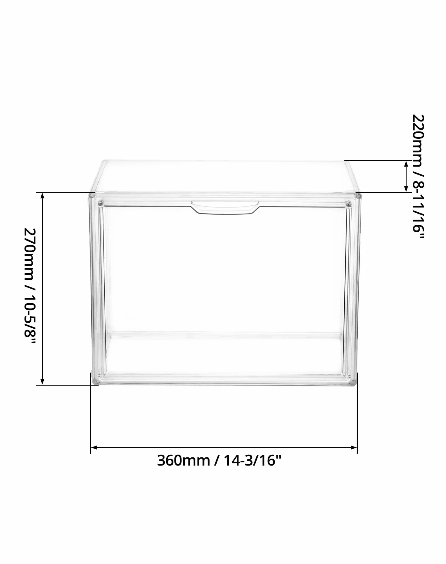 QWORK® 2 opakowania przezroczyste pudełko ekspozycyjne, przechowywanie torebek, stosowany organizer do przechowywania, do torebki, butów, zabawek, torebki na ramię, 36X22X27cm