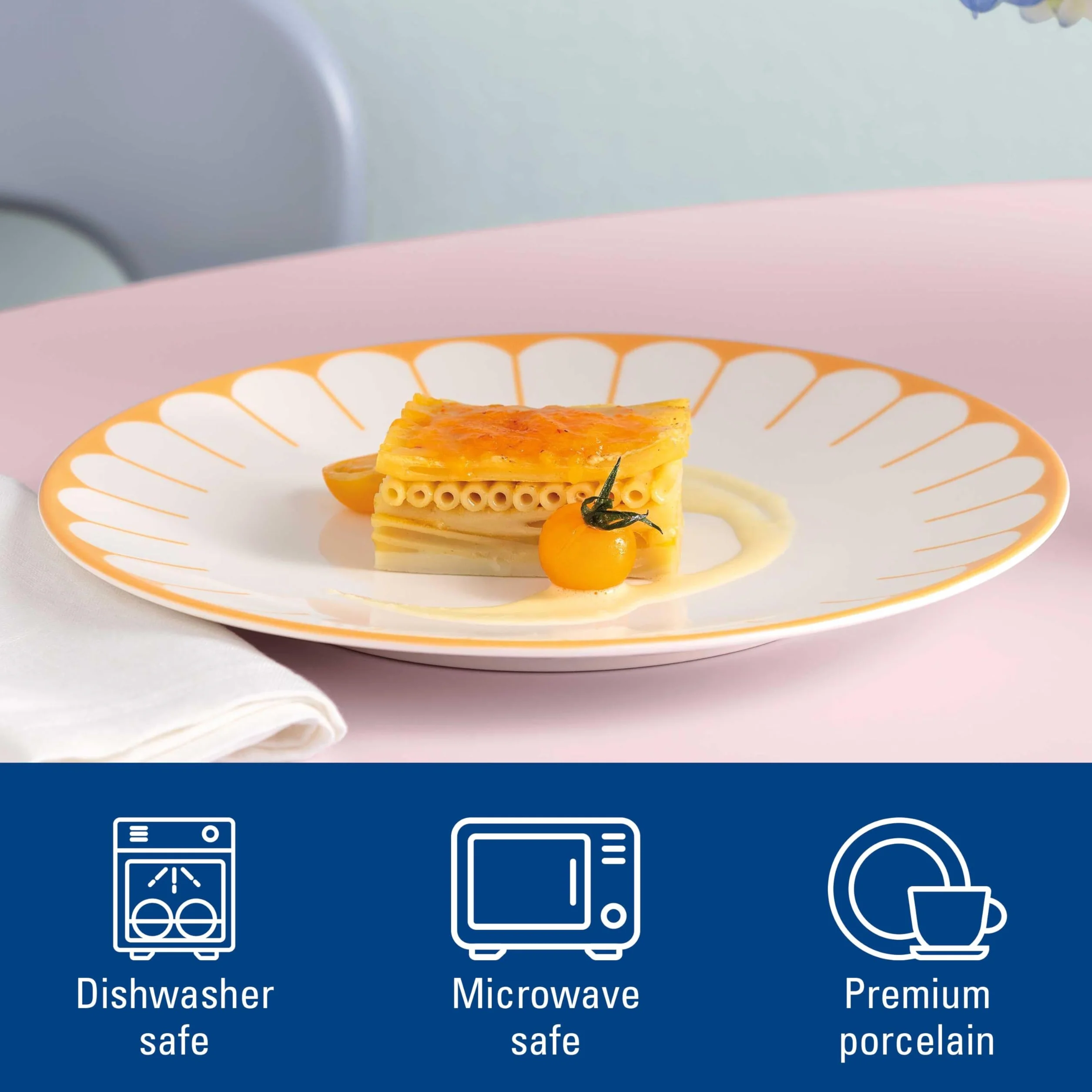 Villeroy & Boch Talerz obiadowy Fleur Soleil, żółty, nadaje się do mycia w zmywarce, nadaje się do kuchenki mikrofalowej, duży talerz, naczynia ceramiczne, możliwość układania w stos, pomarańczowy