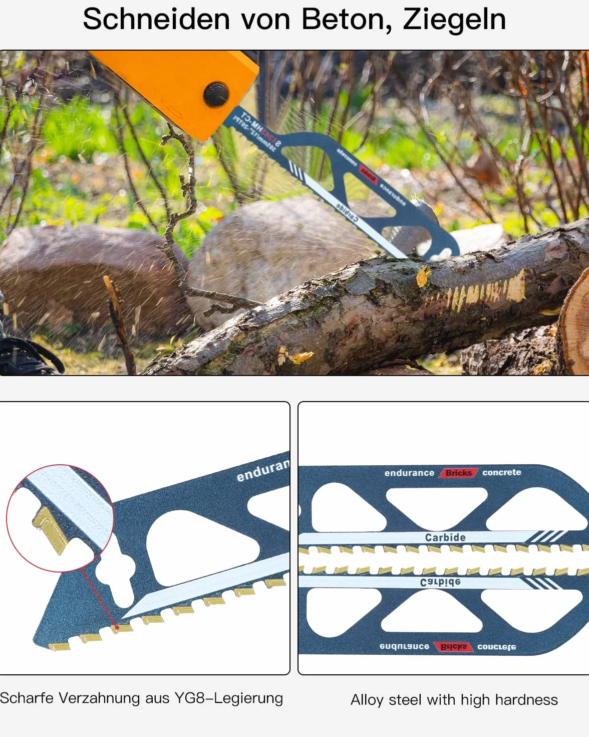 Brzeszczot do piły szablowej, Brzeszczot do cegły S1243HM, Piła szablasta Parkside do drewna, metalu, bloczków żużlowych i cegieł, brzeszczot szablasty długość 305 mm