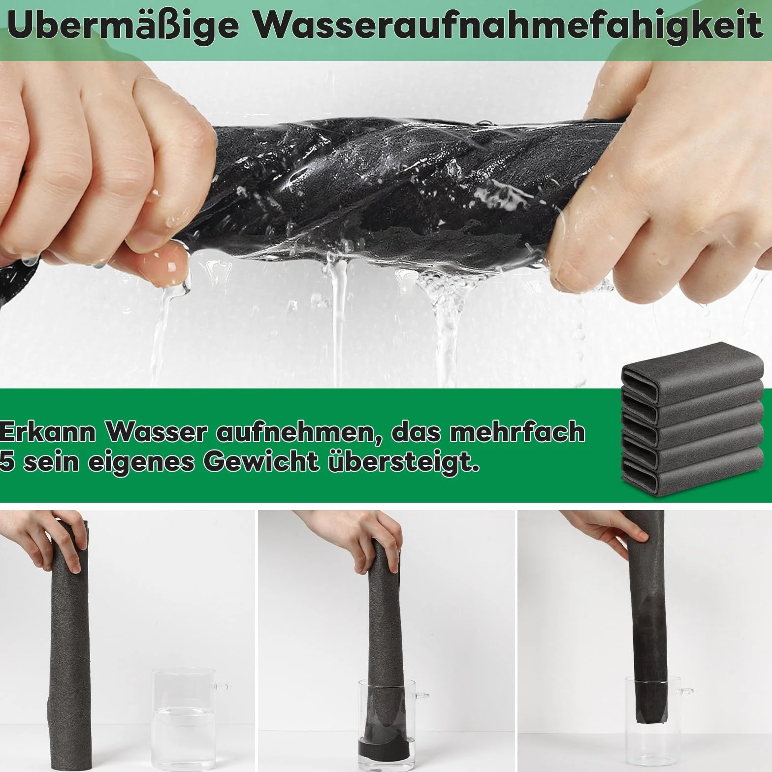 KUOGAS 10 sztuk, 30 x 40 cm Pogrubiona magiczna ściereczka do czyszczenia, wielokrotnego użytku, nie pozostawiająca kłaczków, cudowna ściereczka do naczyń, kurzu i samochodów