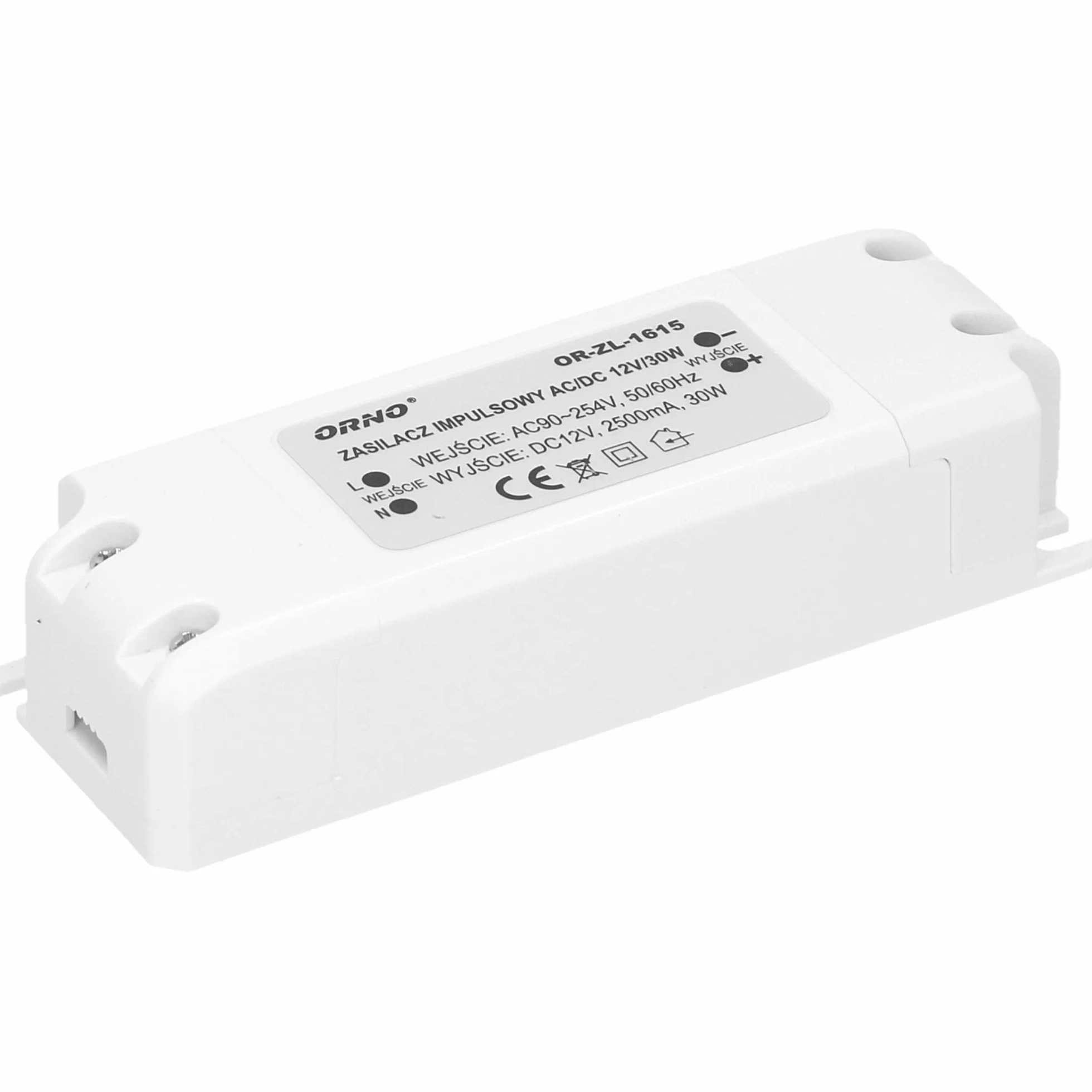 Orno Transformator LED 12 V (90 V-254 V na 12 V) do żarówek LED G4 MR11 MR16 GU5.3 LED lub sterowników pasków świetlnych (6 W-50 W), IP20
