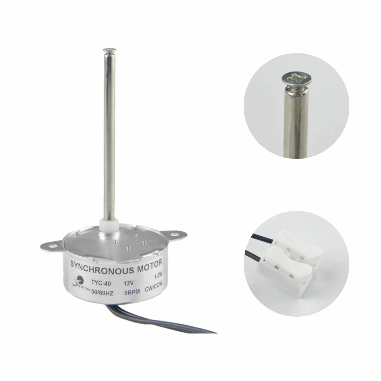 CHANCS TYC-40 AC 12 V silnik synchroniczny 5 RPM CW/CCW długość wału wewnętrznego 7,4 cm silnik przekładniowy na Boże Narodzenie