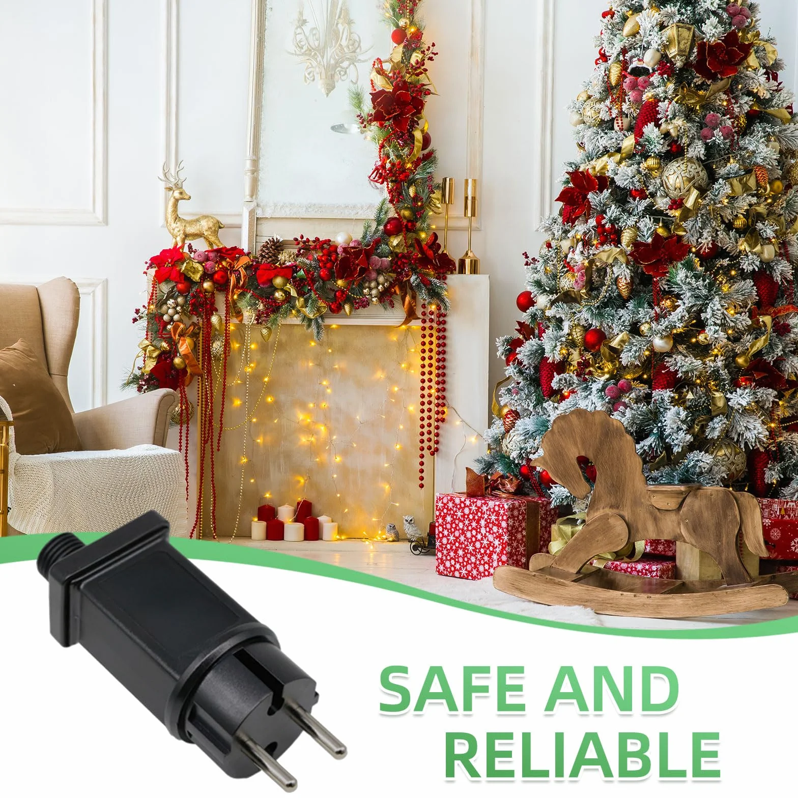 Łańcuch świetlny 4,5 V, zasilacz sieciowy, adapter IP44, transformator LED, transformator bożonarodzeniowy, 1 A, 4,5 W, do oświetlenia bożonarodzeniowego, sopli lodu, łańcucha świetlnego (2 szt.)