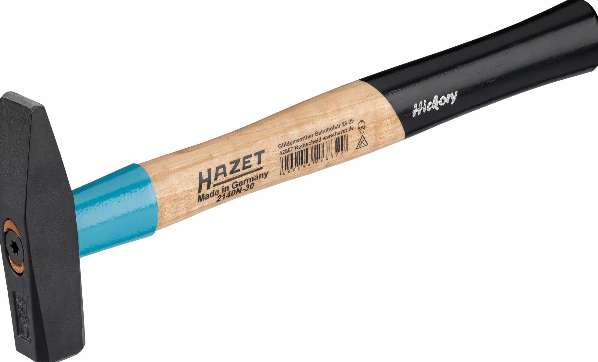 HAZET Młotek ślusarski BluGuard 2140N-30, długość 300 mm, głowica młotka 300 g, ze śrubą klinową dla najwyższego bezpieczeństwa, wysokiej jakości stal i ergonomiczny uchwyt