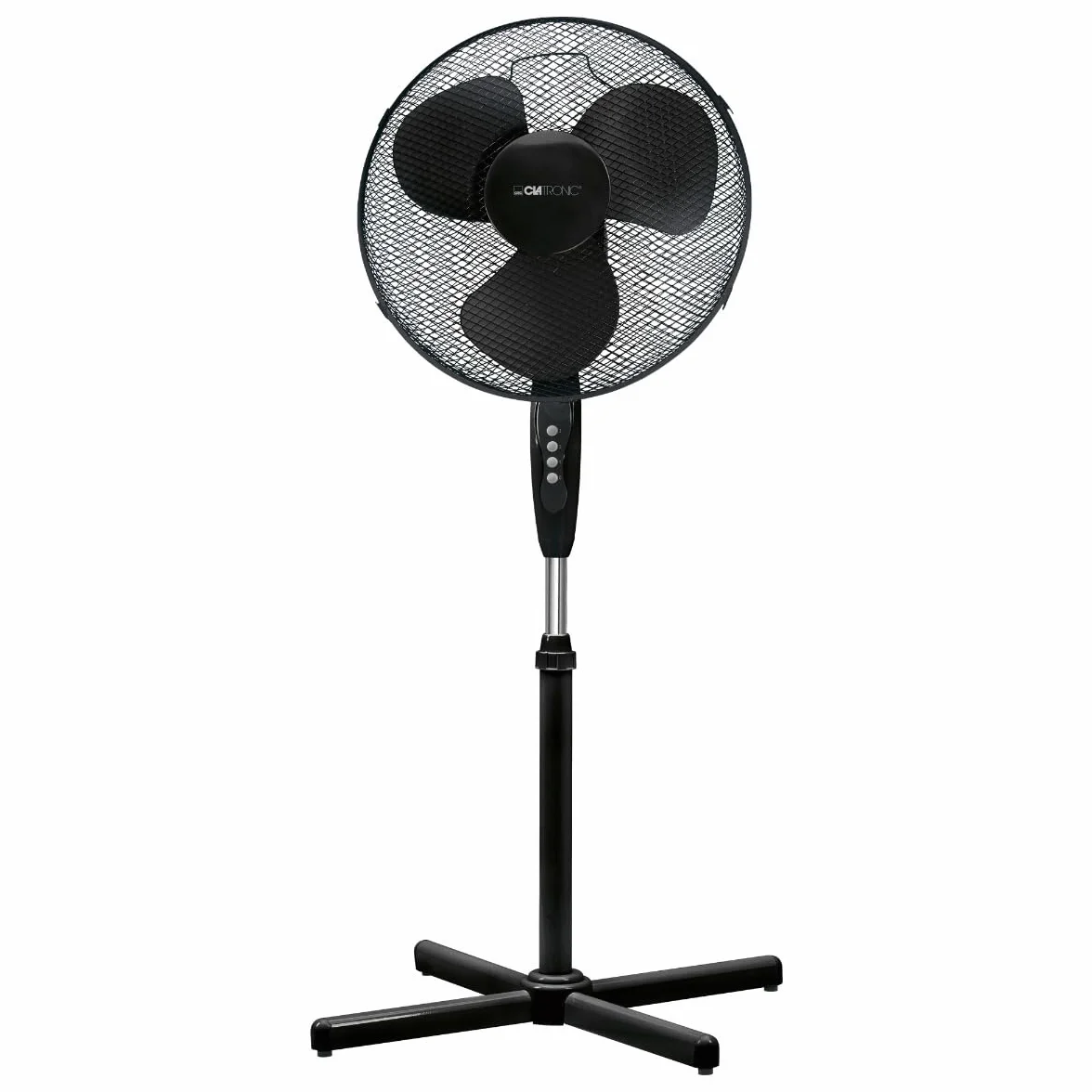 Clatronic 263926 VL 3603 S Wentylator Domowy Stojący O Średnicy 40 cm, Oscylujący, 3 Poziomy Prędkości, Regulowany Kąt Nachylenia, Czarny