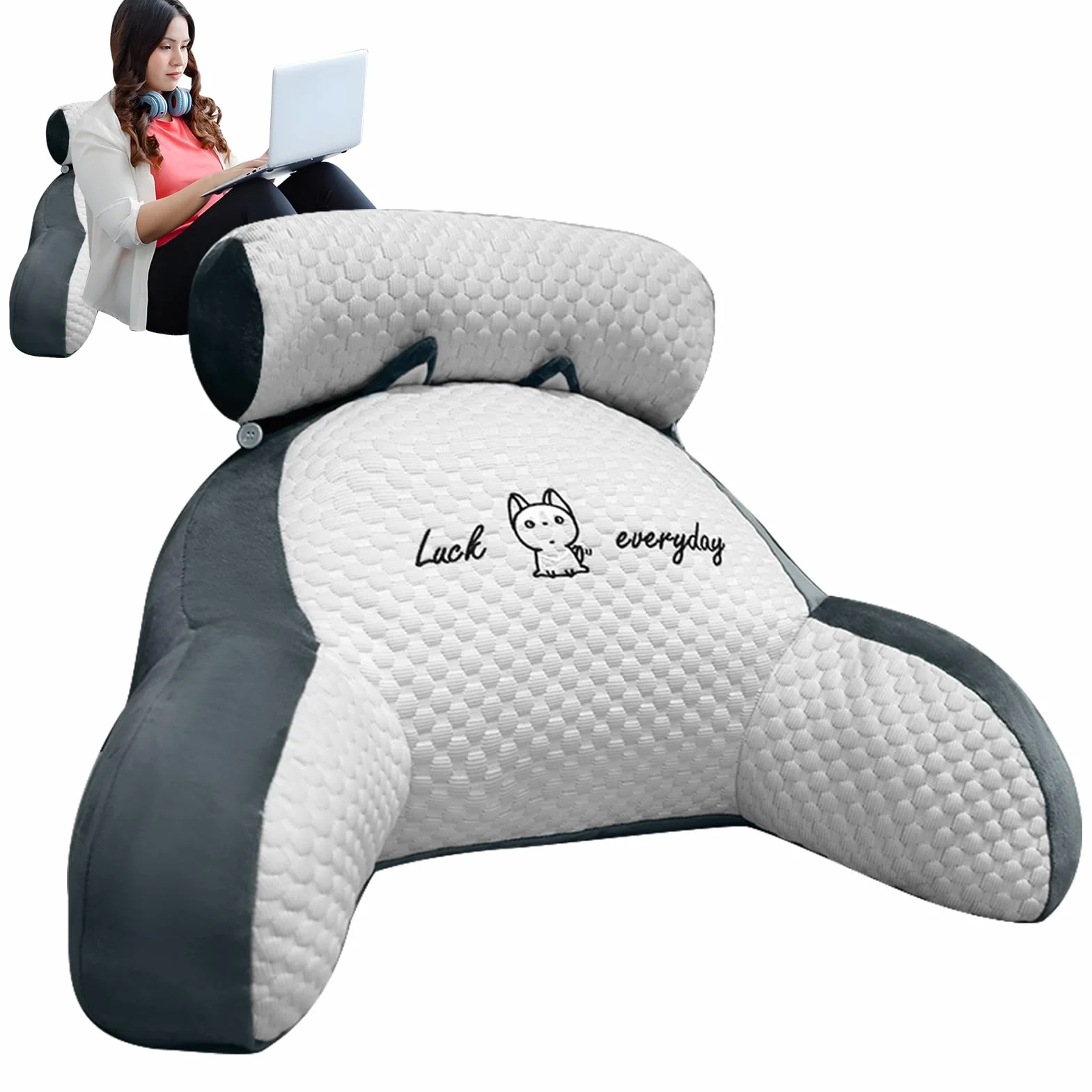 Poduszka do czytania 70x50x25cm 2 w 1 z podparciem szyi ramion i pleców