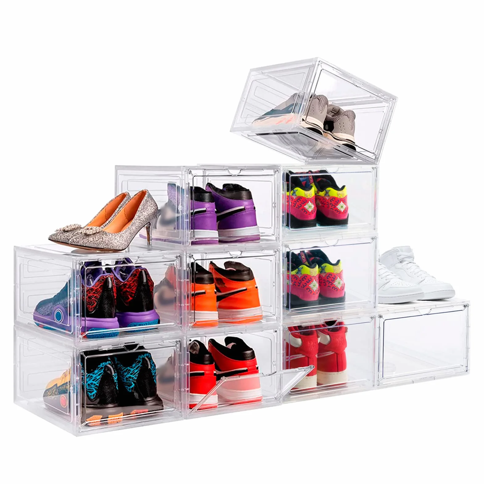 La Box des Sneakers Pack 10uds. drzwi przezroczyste buty do trampki. Pudełka na buty do przechowywania