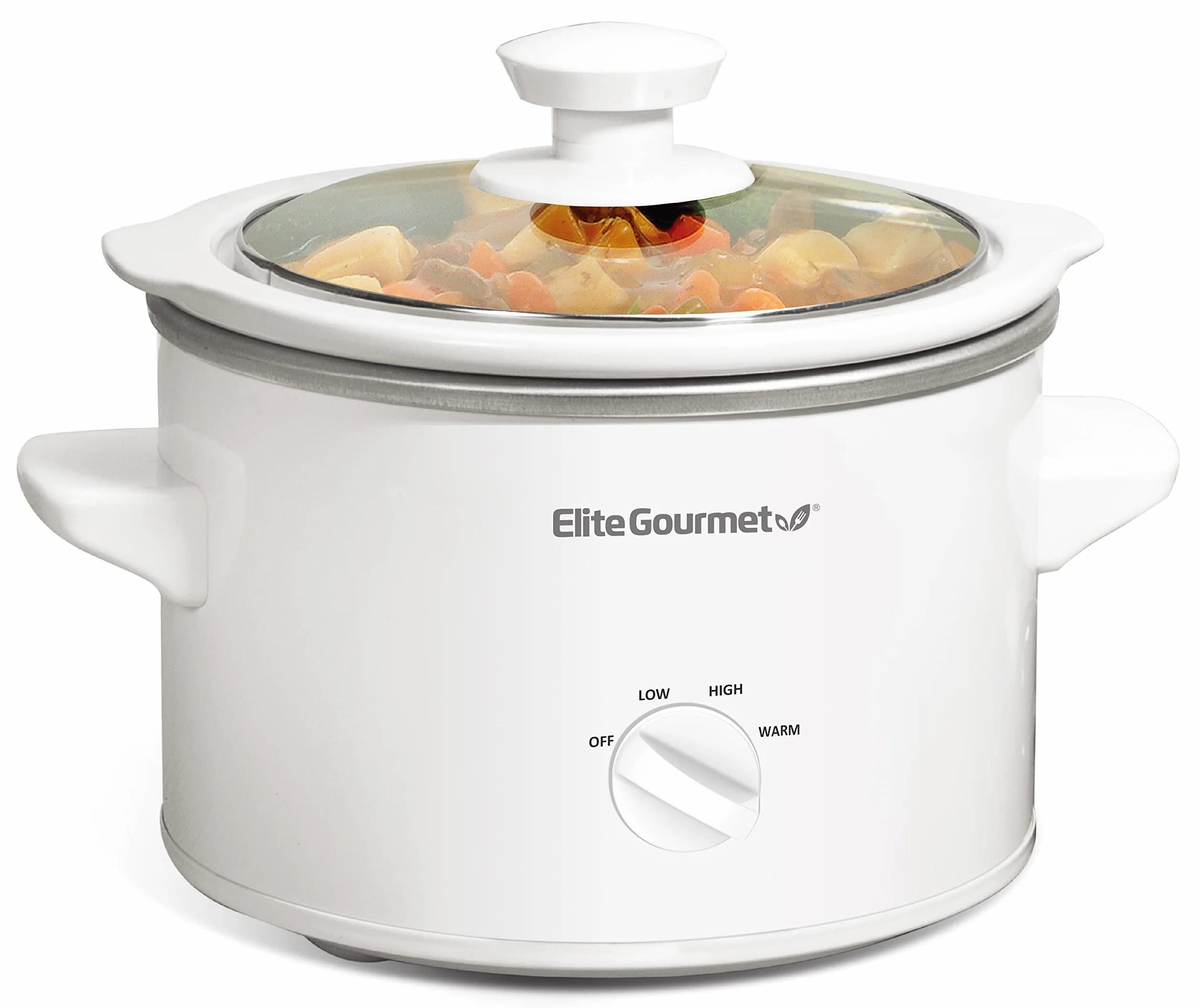 Elite Gourmet MST-250XW# elektryczny garnek ceramiczny, z regulacją temperatury, do przystawek, sosów, zup, smażeń, dań jednogarnkowych i dipów, nadaje się do mycia w zmywarce (1,7 l, biały)