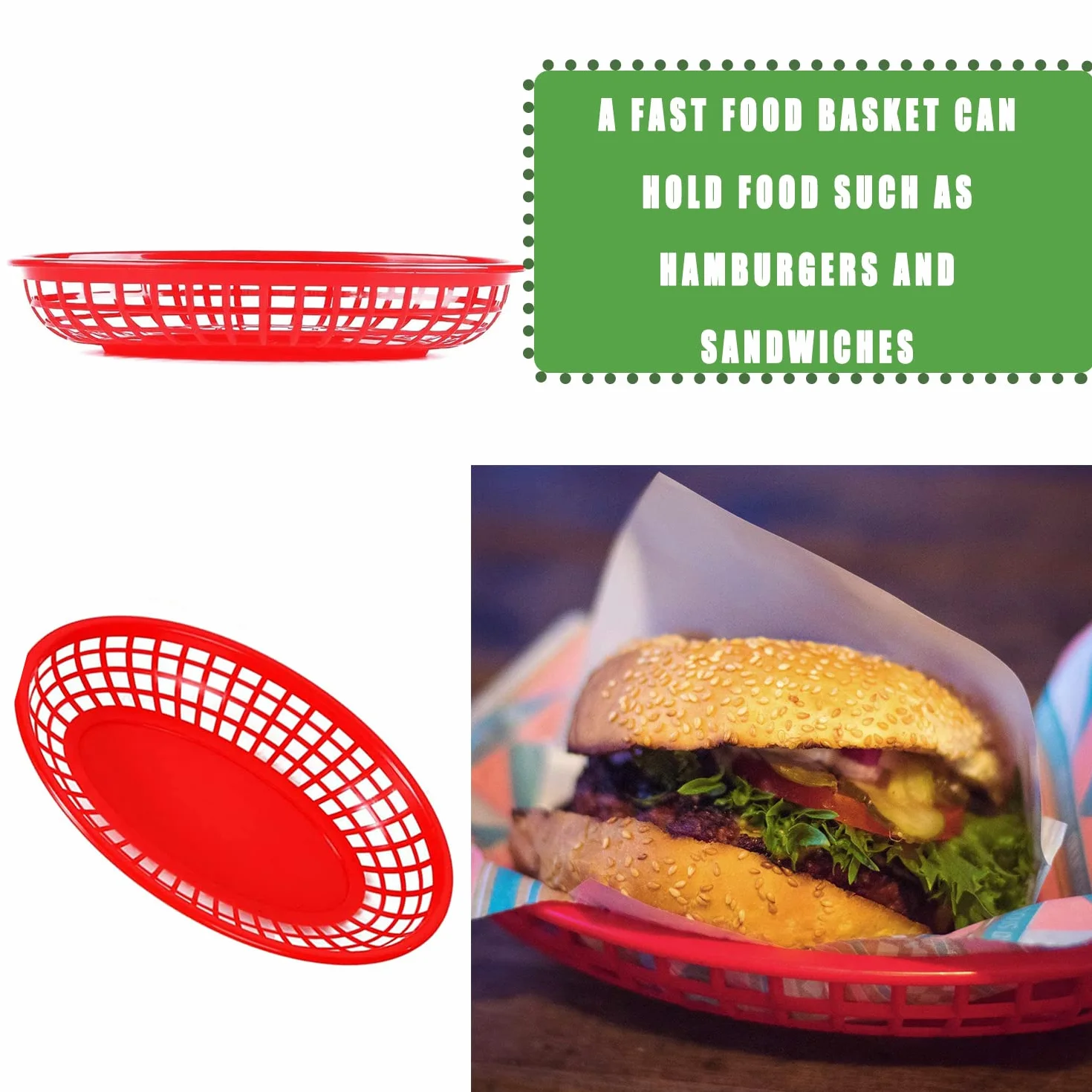12 sztuk koszyków na pieczywo, owalne kosze na żywność, fast food, talerze na przekąski, francuskie frytki, kosz na chipsy, nadają się do hamburgerów, frytek i hot dogów