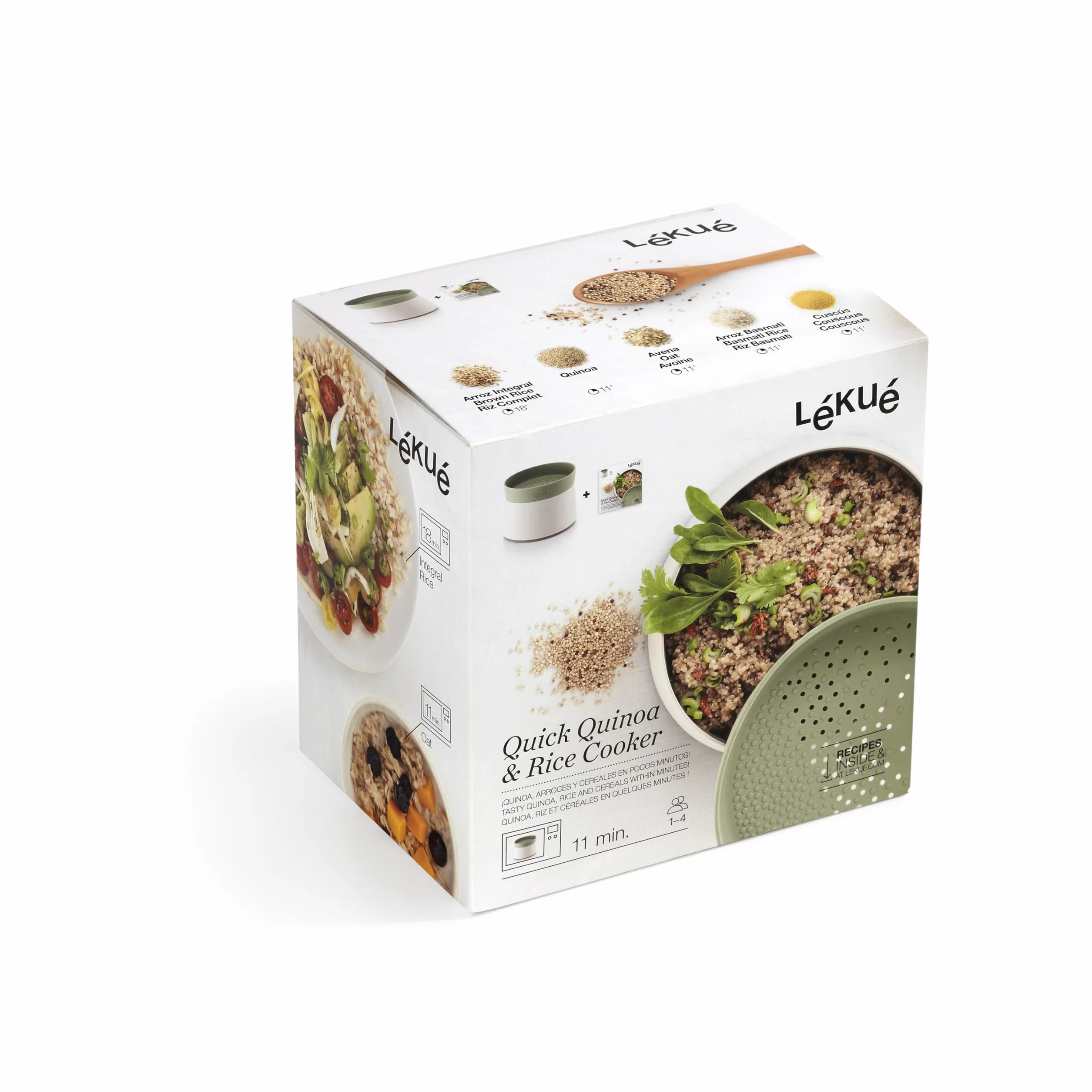 Lékué Quinoa, pojemnik do gotowania ryżu i płatków zbożowych, 1 litr