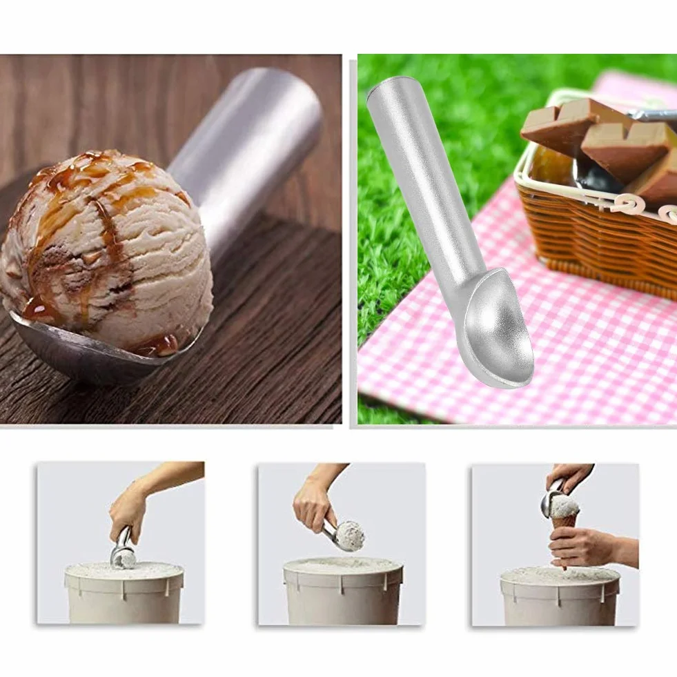 Stainless Steel Ice Cream Scoop Ergonomic Mini Metal Ice Cream Scoop Cookie Dough and Frozen Yoghurt
